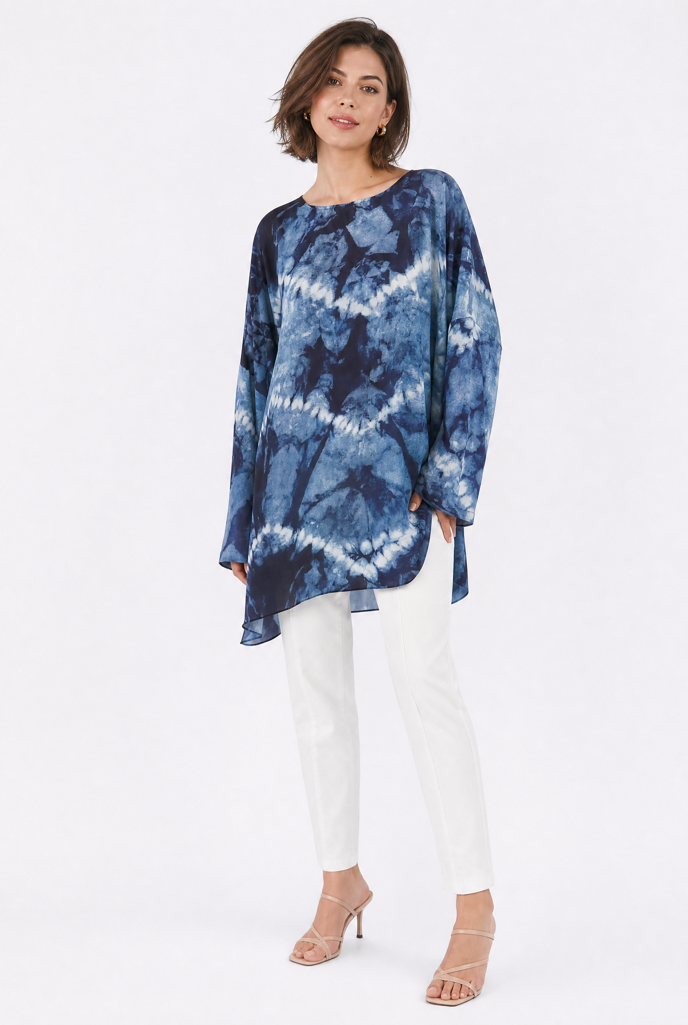 SAMIRA ONE-SIZE TUNIC IN  LIGHTWEIGHT PRINTED SILK VOILE FLORENCE