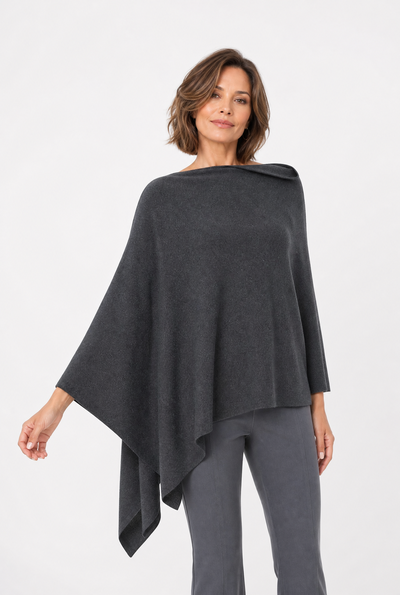 VARA WRAP IN HEATHERED PIMA COTTON STRETCH