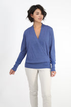 TORY FINE MERINO SURPLICE WRAP TOP