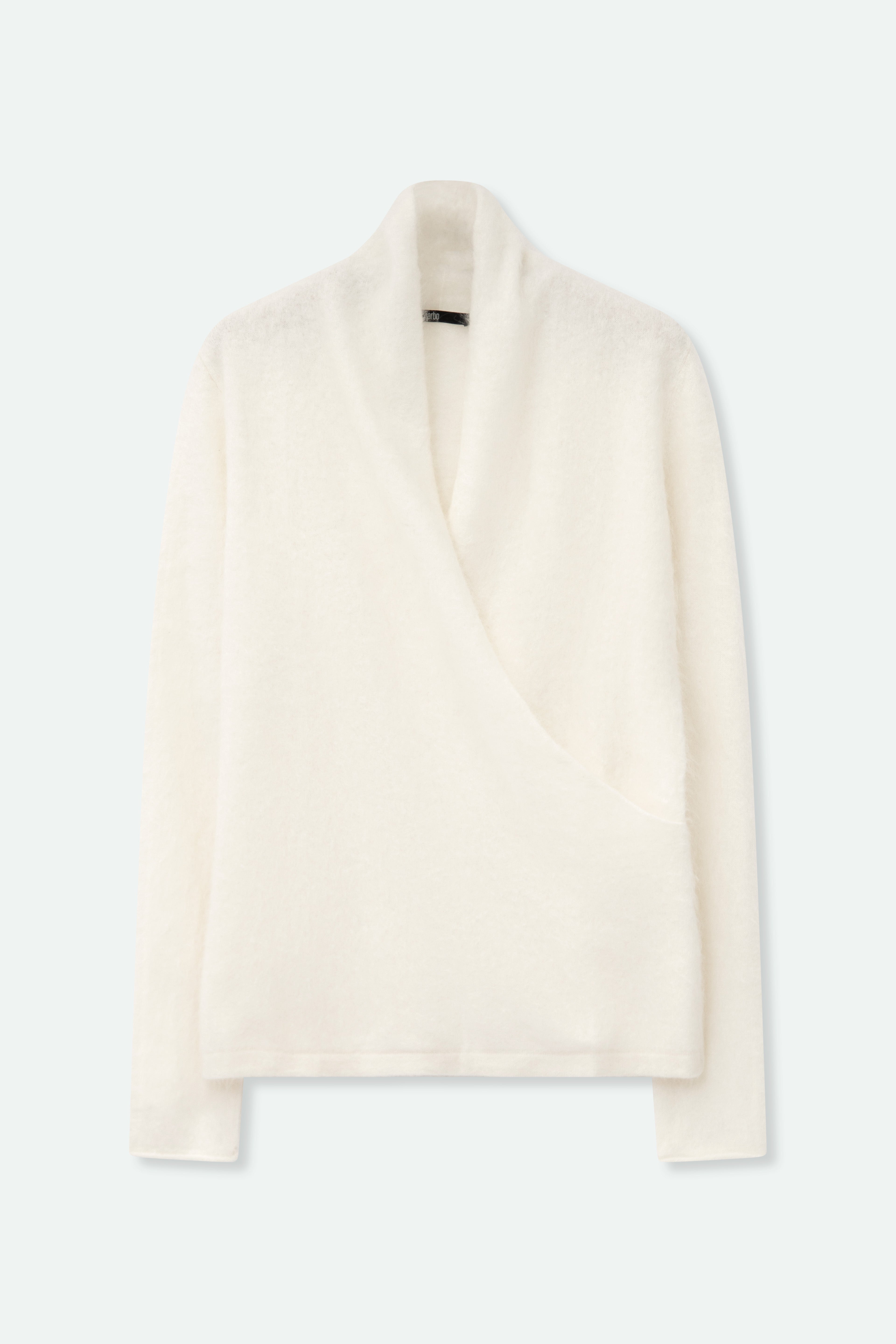 SABLE SURPLICE NECK CASHMERE SWEATER