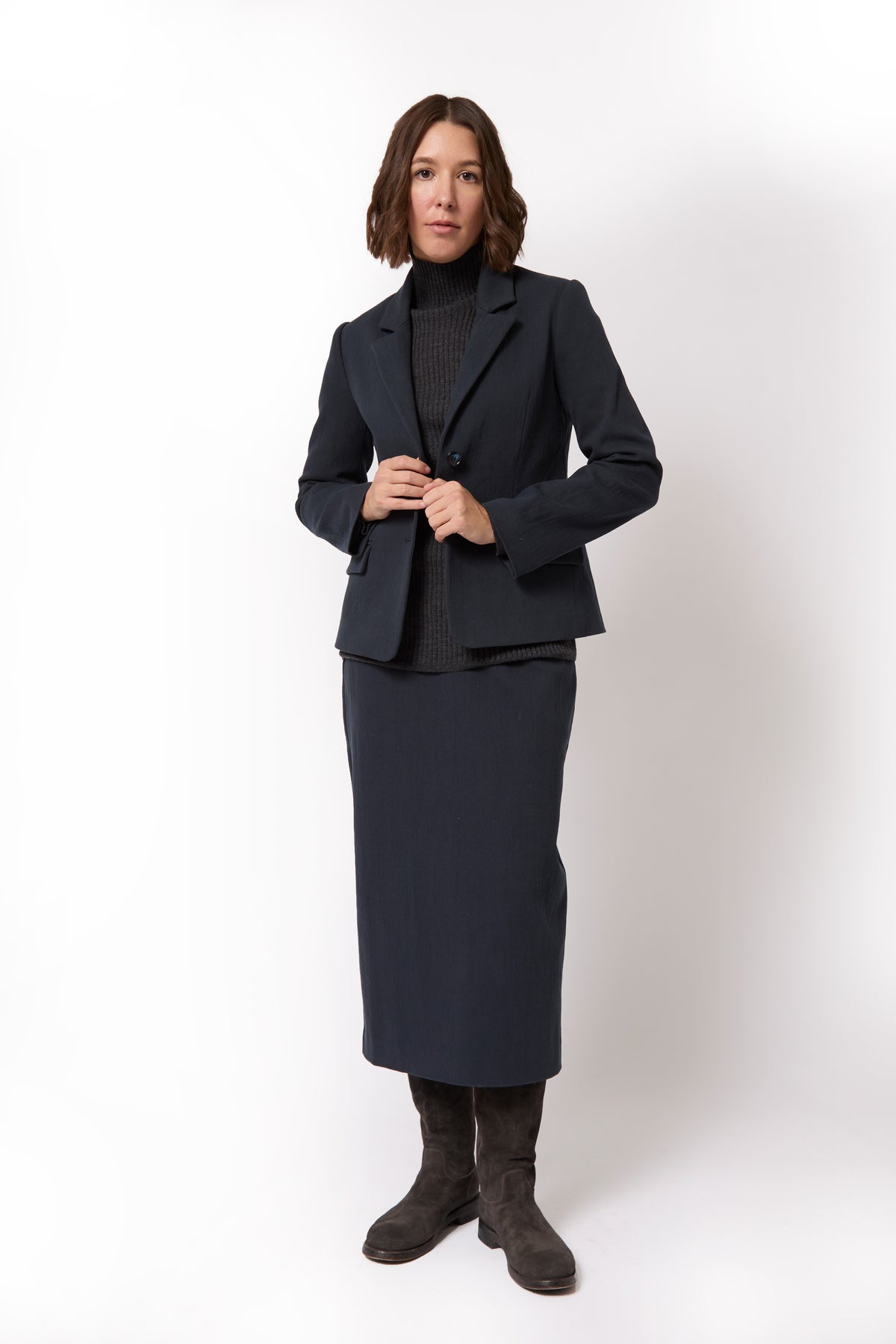 LAUREN SKIRT IN ITALIAN COTTON STRETCH TWILL