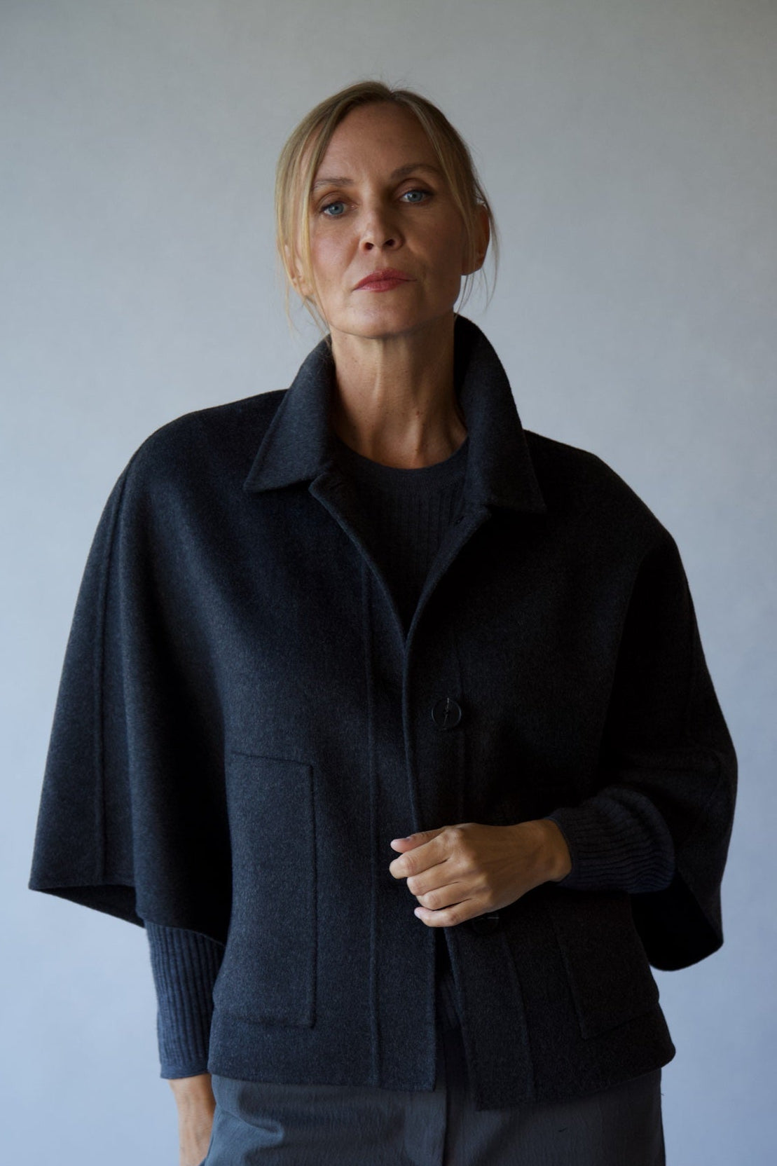 CALDER CAPE COAT IN DOUBLE-FACE WOOL