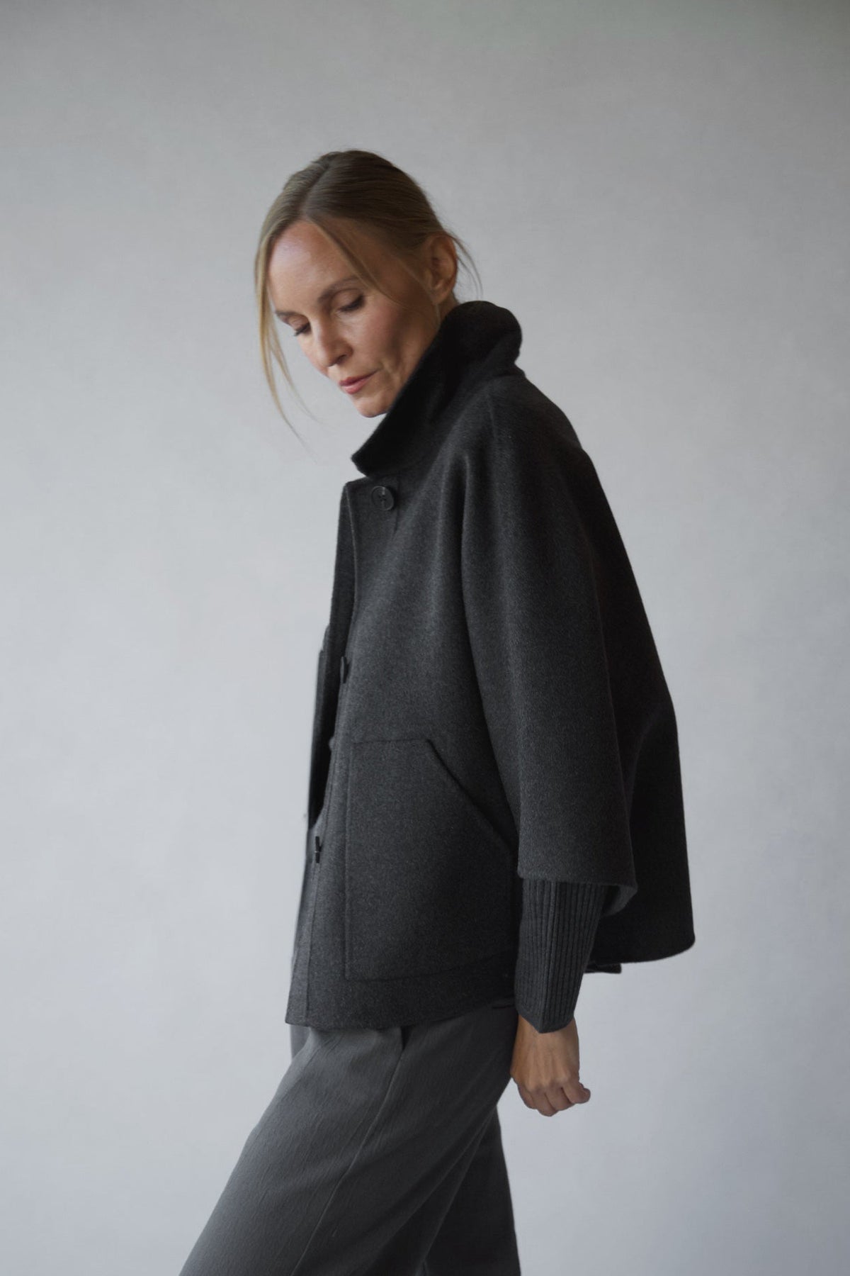 CALDER CAPE COAT IN DOUBLE-FACE WOOL