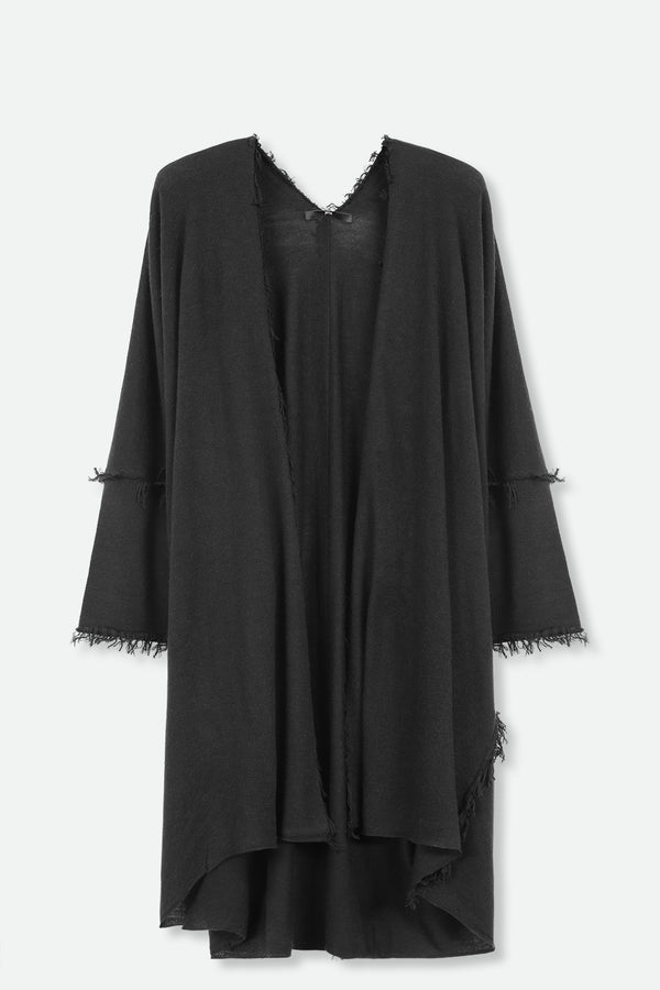 CHEZ LONG CARDIGAN IN HAND-DYED EXTRA-FINE GAUGE MERINO CASHMERE BLACK