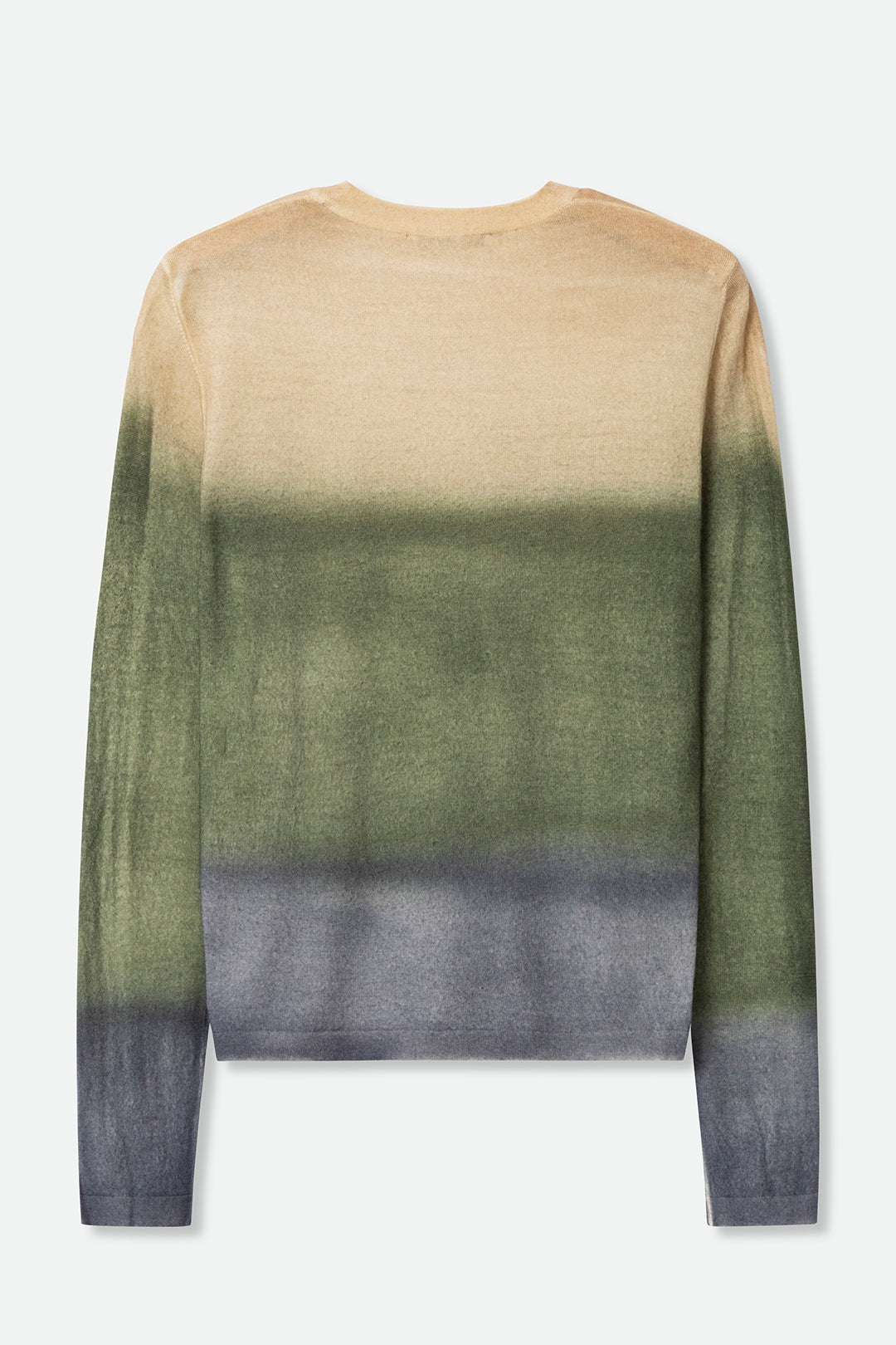 SOREN CREW IN HAND DYED CASHMERE IN WHEAT & ARMY GREEN