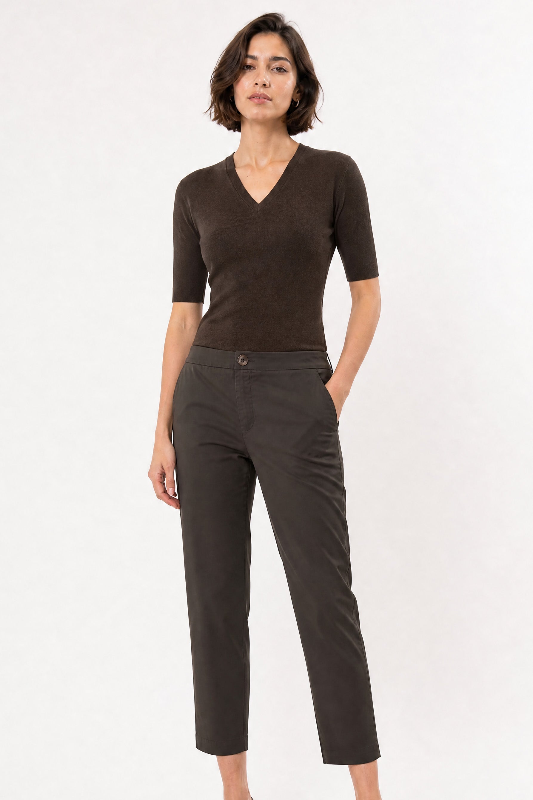 PASCAL BACK SEAMED PANT IN ITALIAN STRETCH COTTON