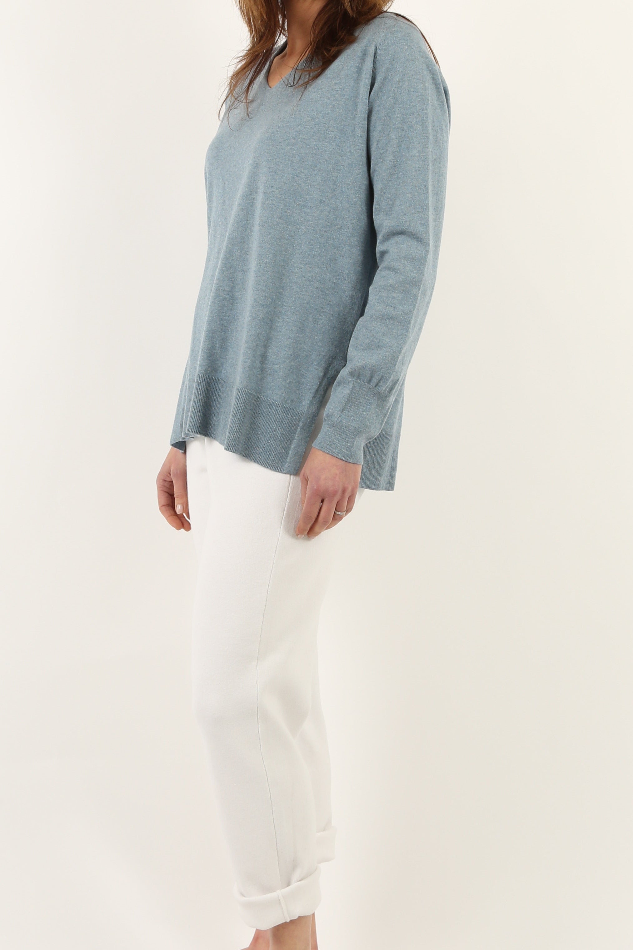 LIMITED EDITION AVERY V NECK TUNIC IN DOUBLE KNIT PIMA COTTON