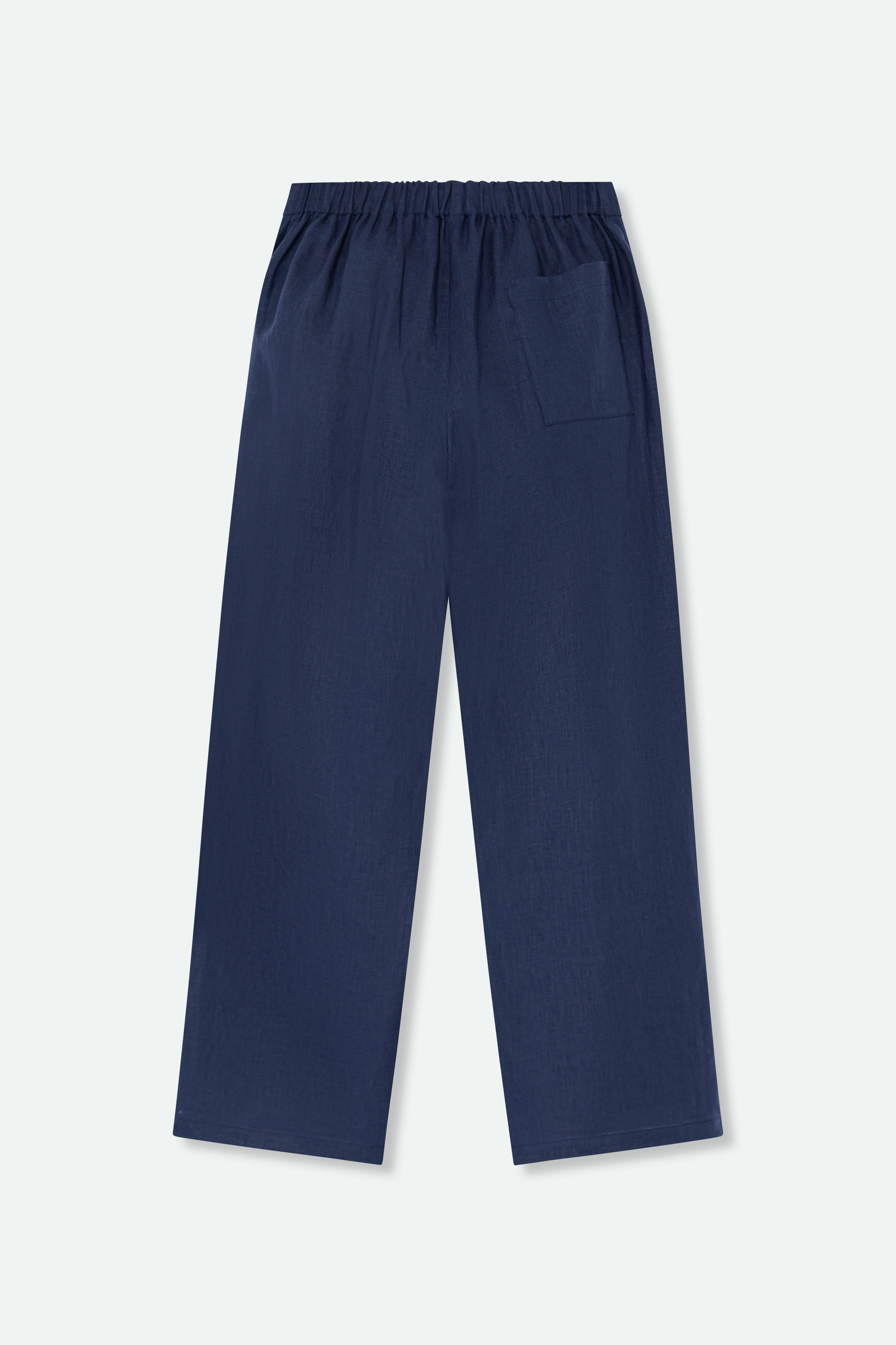 PETRA PANT LONGER IN ITALIAN LINEN NAVY / 8 PETRA PANT LONGER IN ITALIAN LINEN NAVY / 8