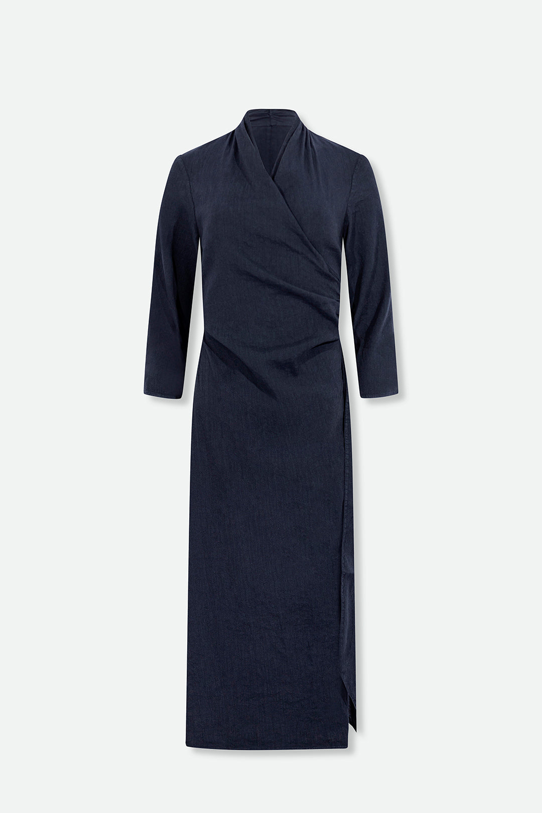 DIANE WRAP DRESS IN ITALIAN LINEN STRETCH