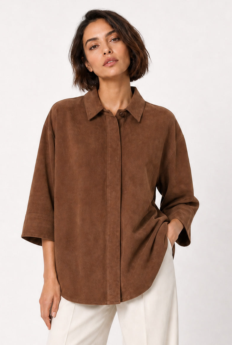 SAHANA DOLMAN IN TOBACCO SADDLE SUEDE