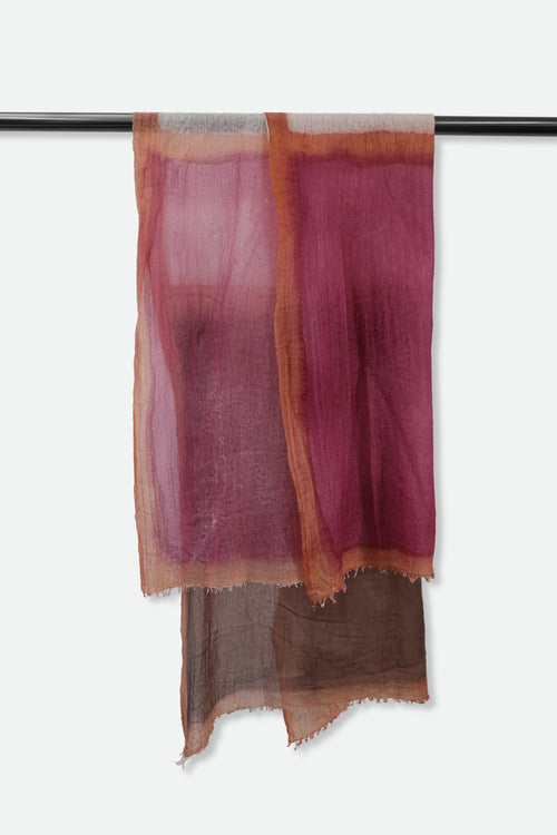 CORAL BLUSH PALETTE SCARF IN HAND DYED CASHMERE
