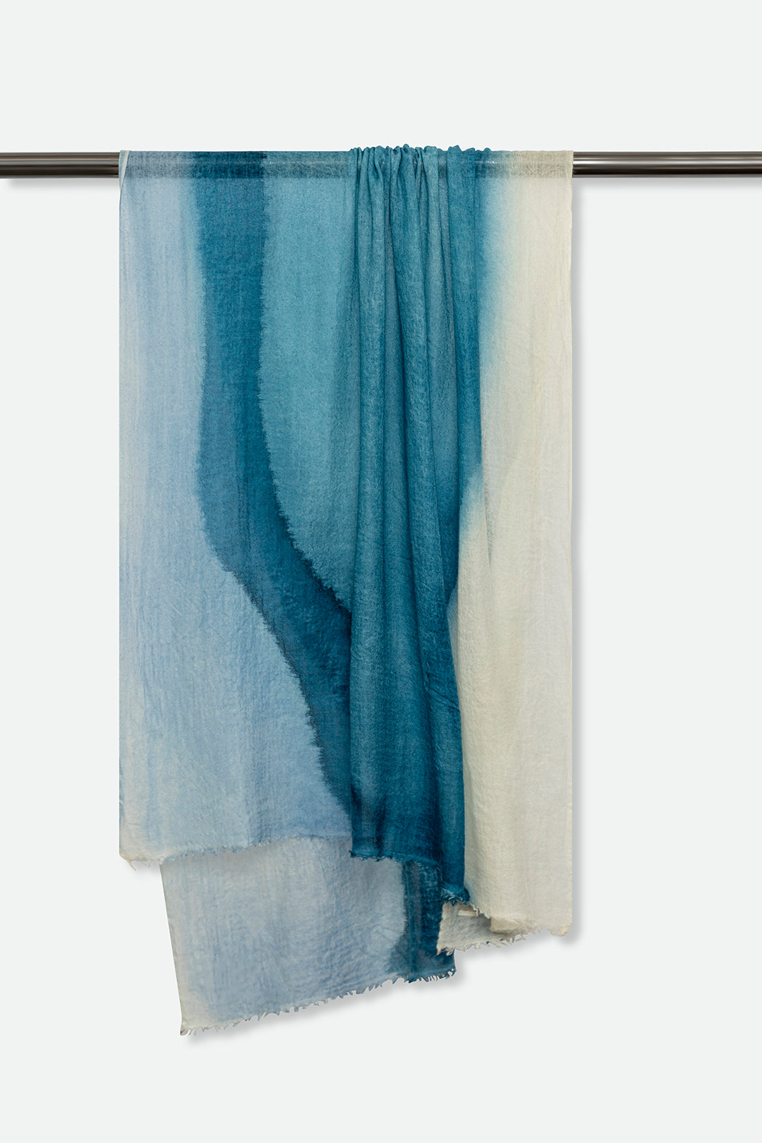 CORNFLOWER SAND SCARF IN HAND DYED CASHMERE