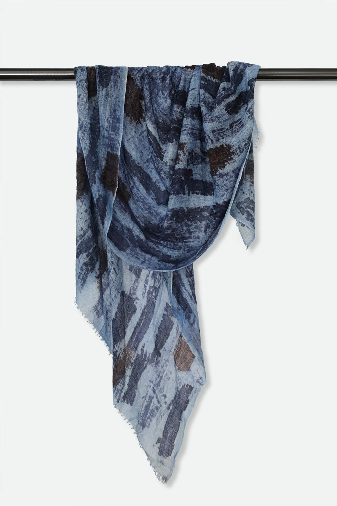 NORDIC BLUE SCARF IN HAND DYED CASHMERE