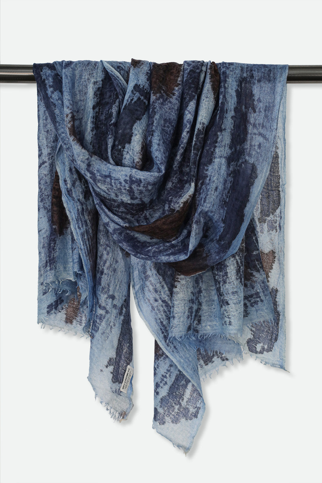 NORDIC BLUE SCARF IN HAND DYED CASHMERE