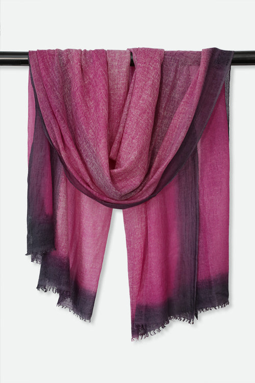 ORCHID SCARF IN HAND DYED CASHMERE