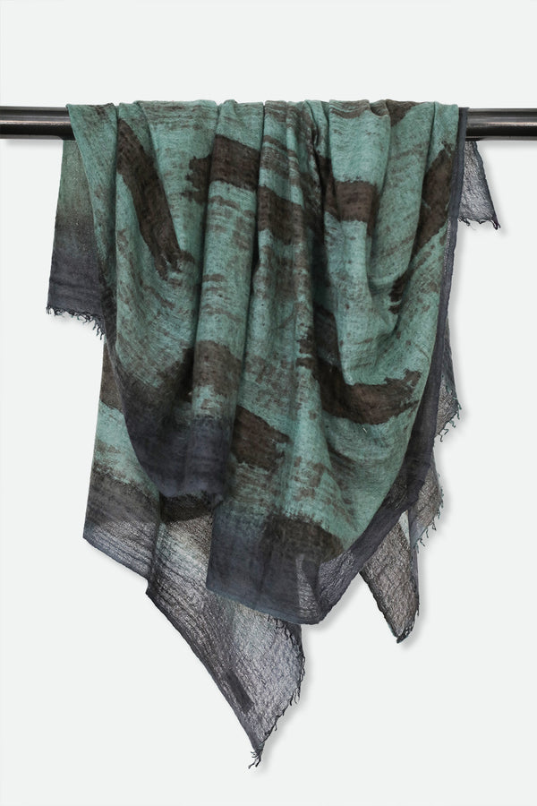 PINE SCARF IN HAND DYED CASHMERE