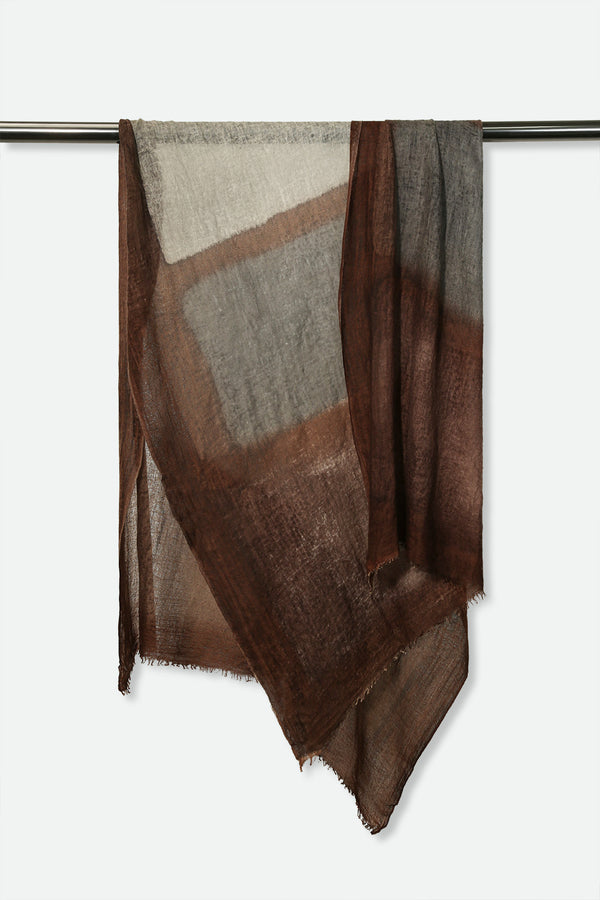 UMBER SCARF IN HAND DYED CASHMERE