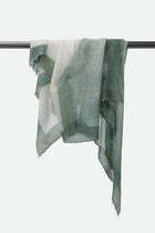 SCARF IN HAND DYED CASHMERE FERN BUFF BEIGE STRIPE