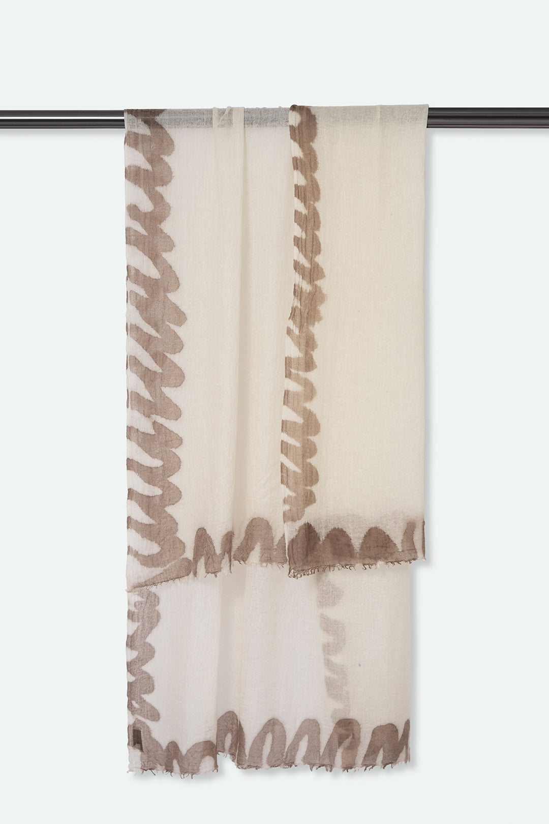 IVORY COCOA SCARF IN HAND DYED CASHMERE