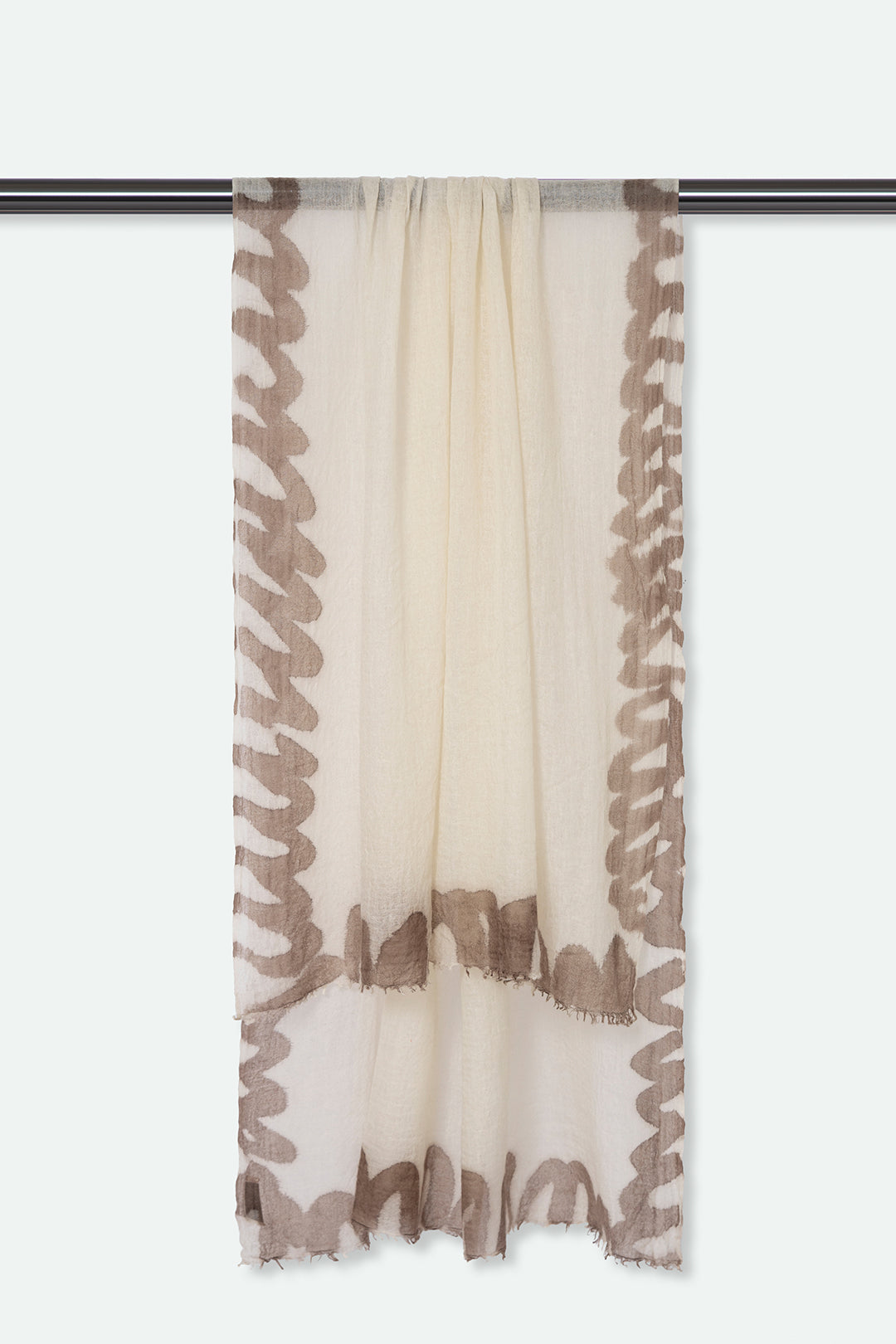 IVORY COCOA SCARF IN HAND DYED CASHMERE