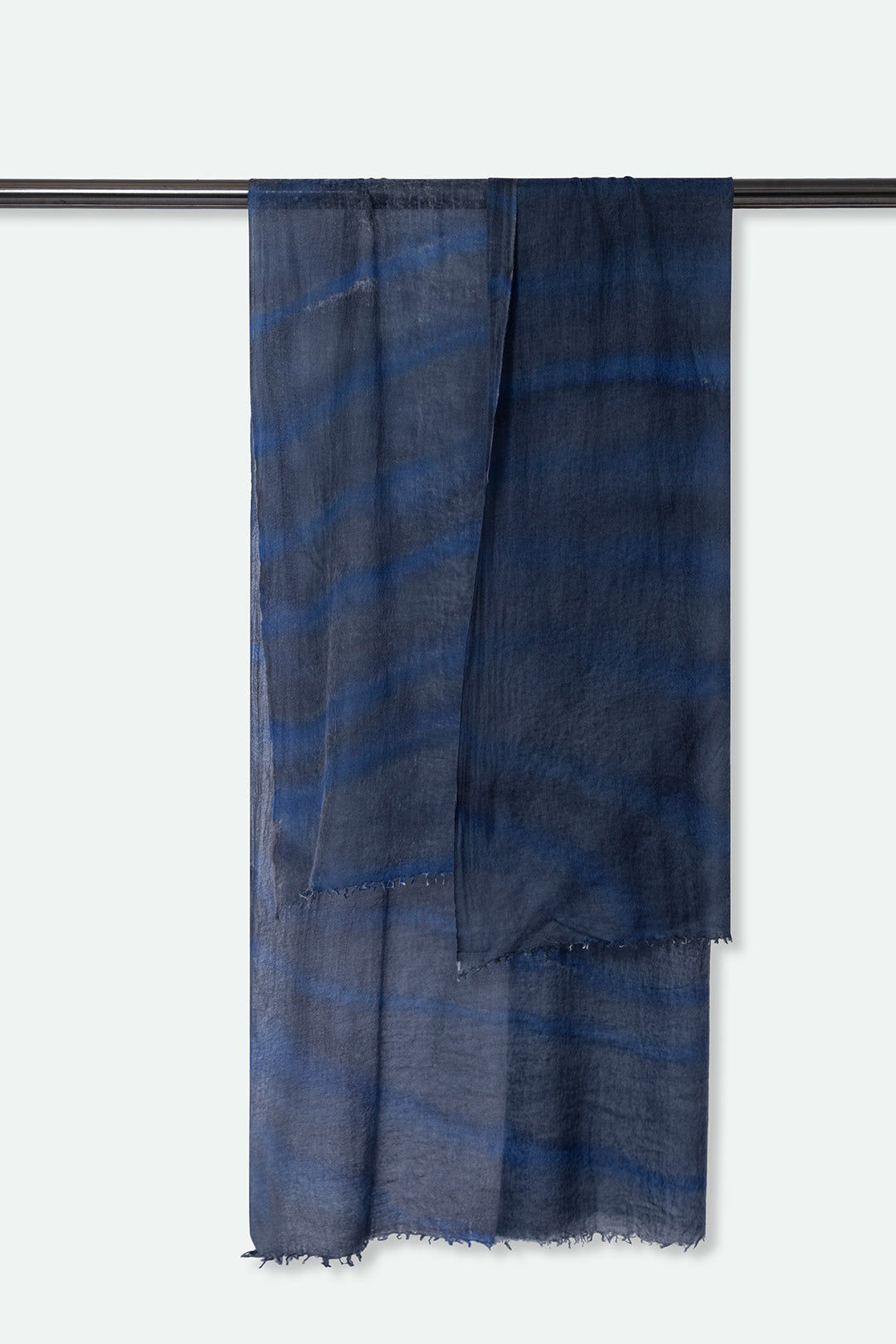 NAVY COSMOS SCARF IN HAND DYED CASHMERE