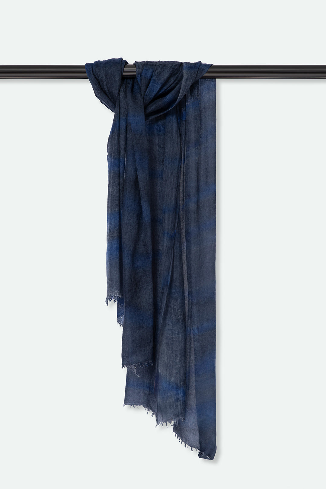 NAVY COSMOS SCARF IN HAND DYED CASHMERE