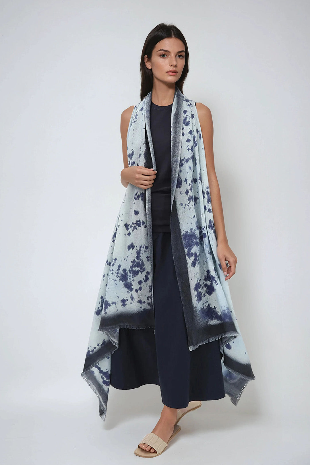 BREZZA CARDI IN BORDERED DENIM