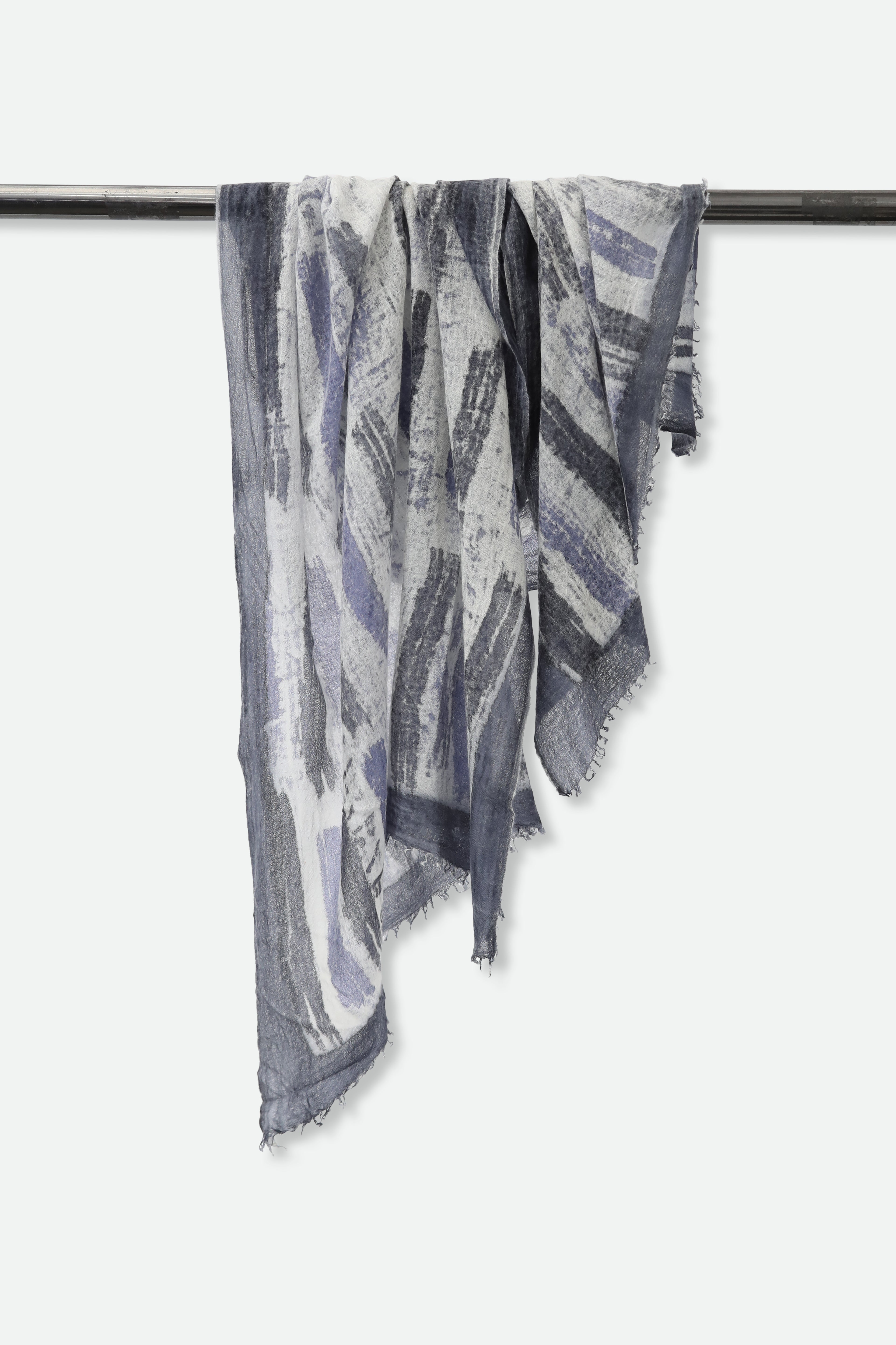 PAINT NORDIC BLUE SCARF IN HAND DYED CASHMERE