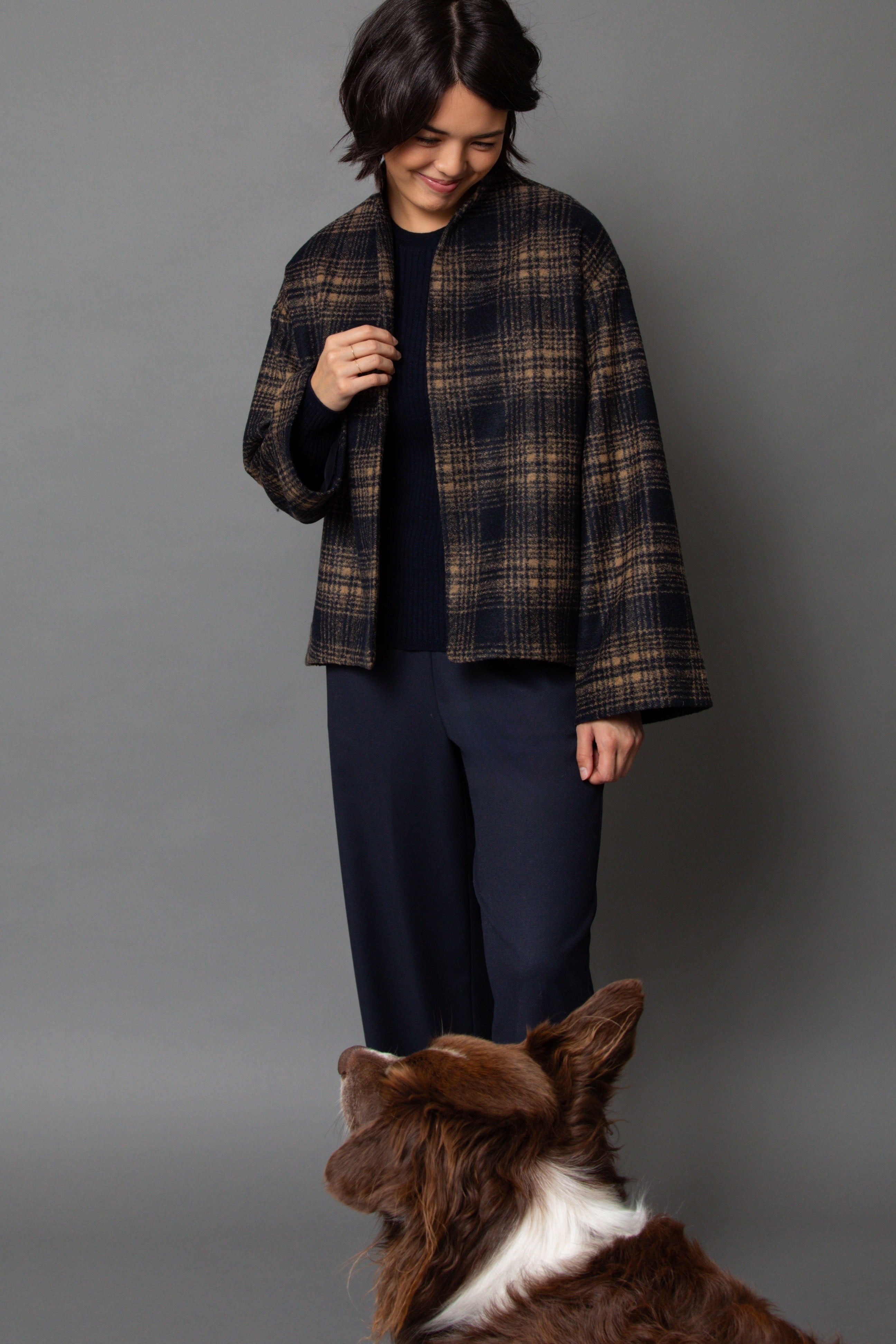JORDANE JACKET IN ITALIAN PLAID WOOL