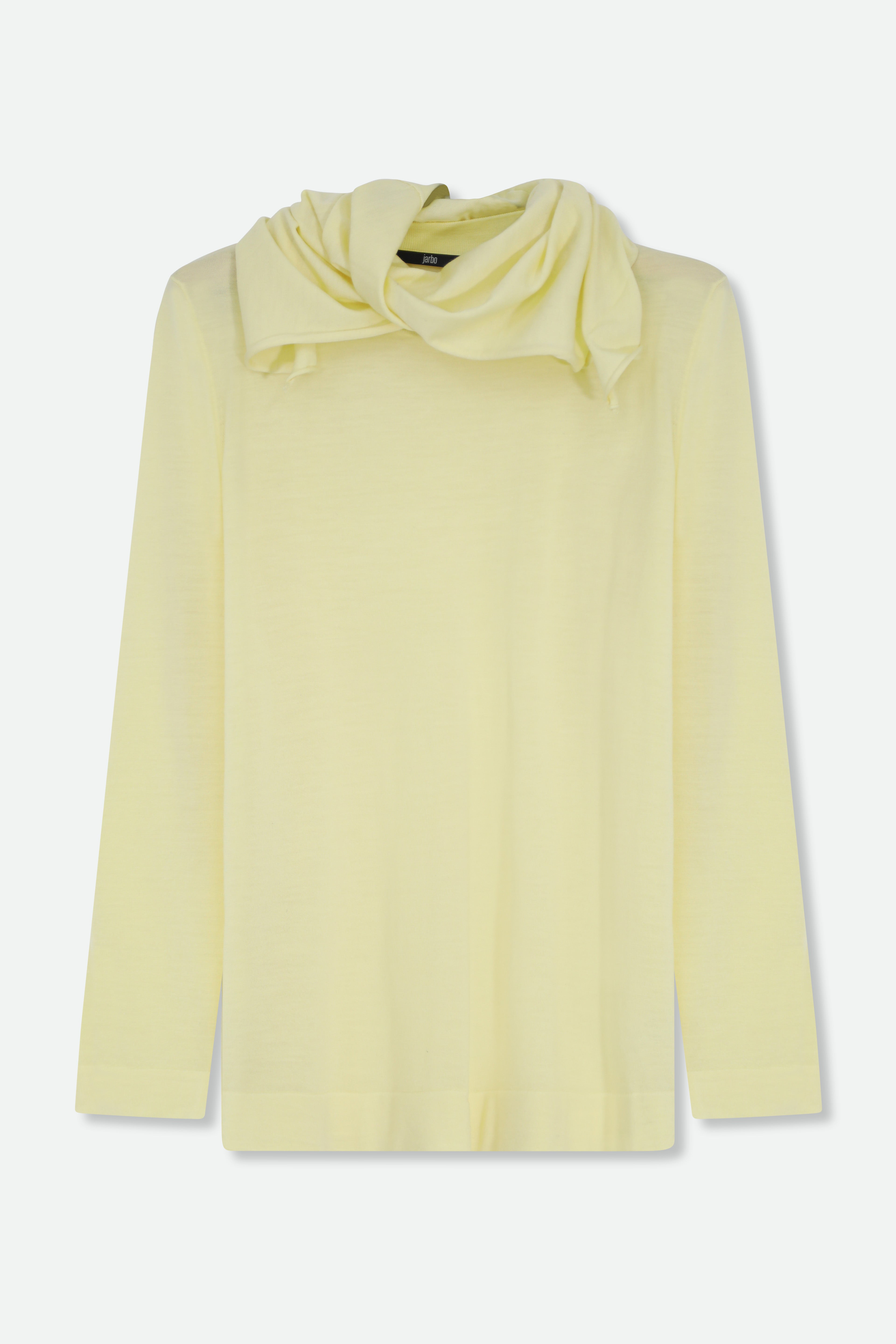 MILA LONG SLEEVE CREW WITH SCARF IN FINE MERINO