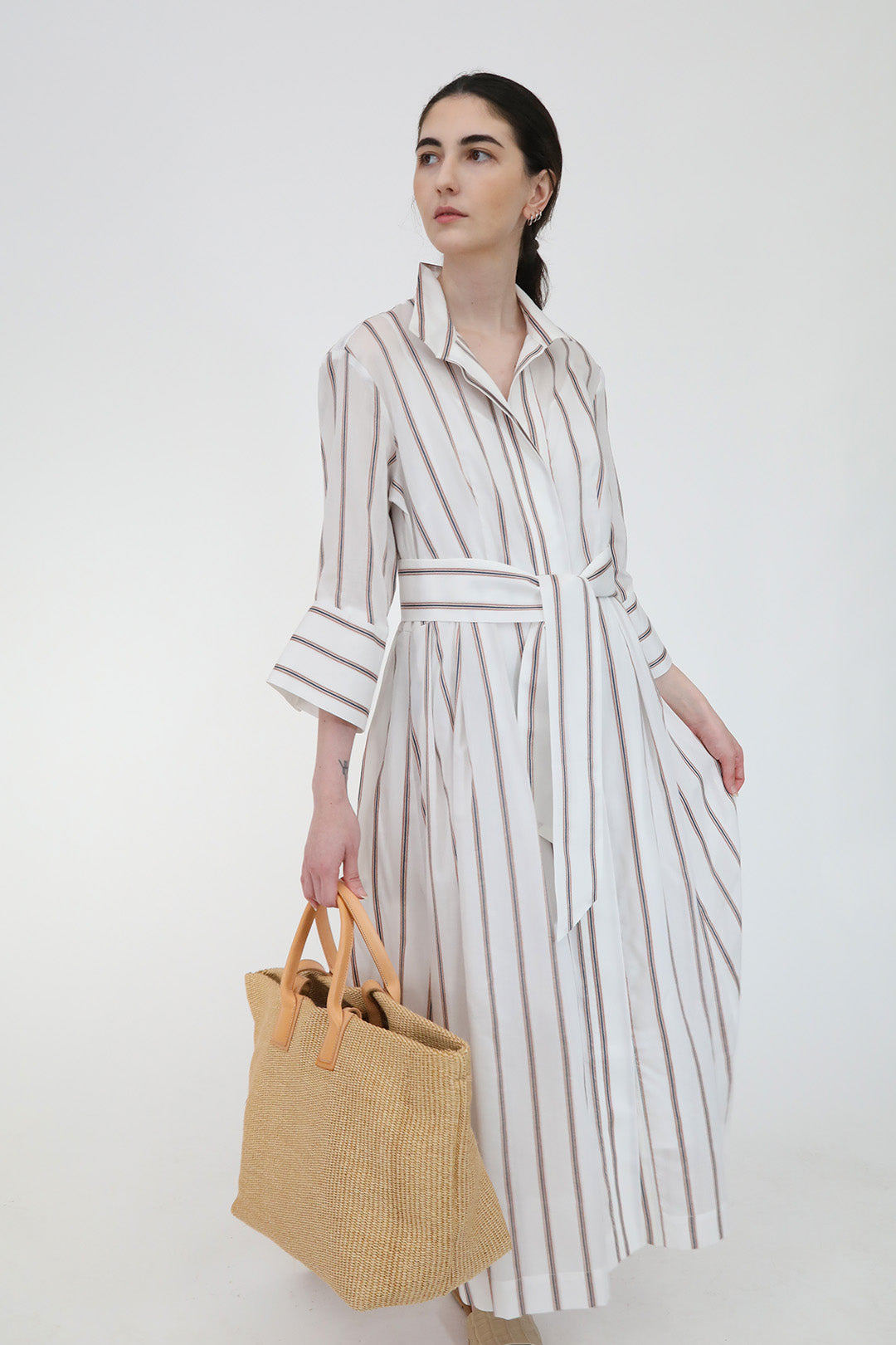 DUNE DRESS IN ITALIAN COTTON STRIPE