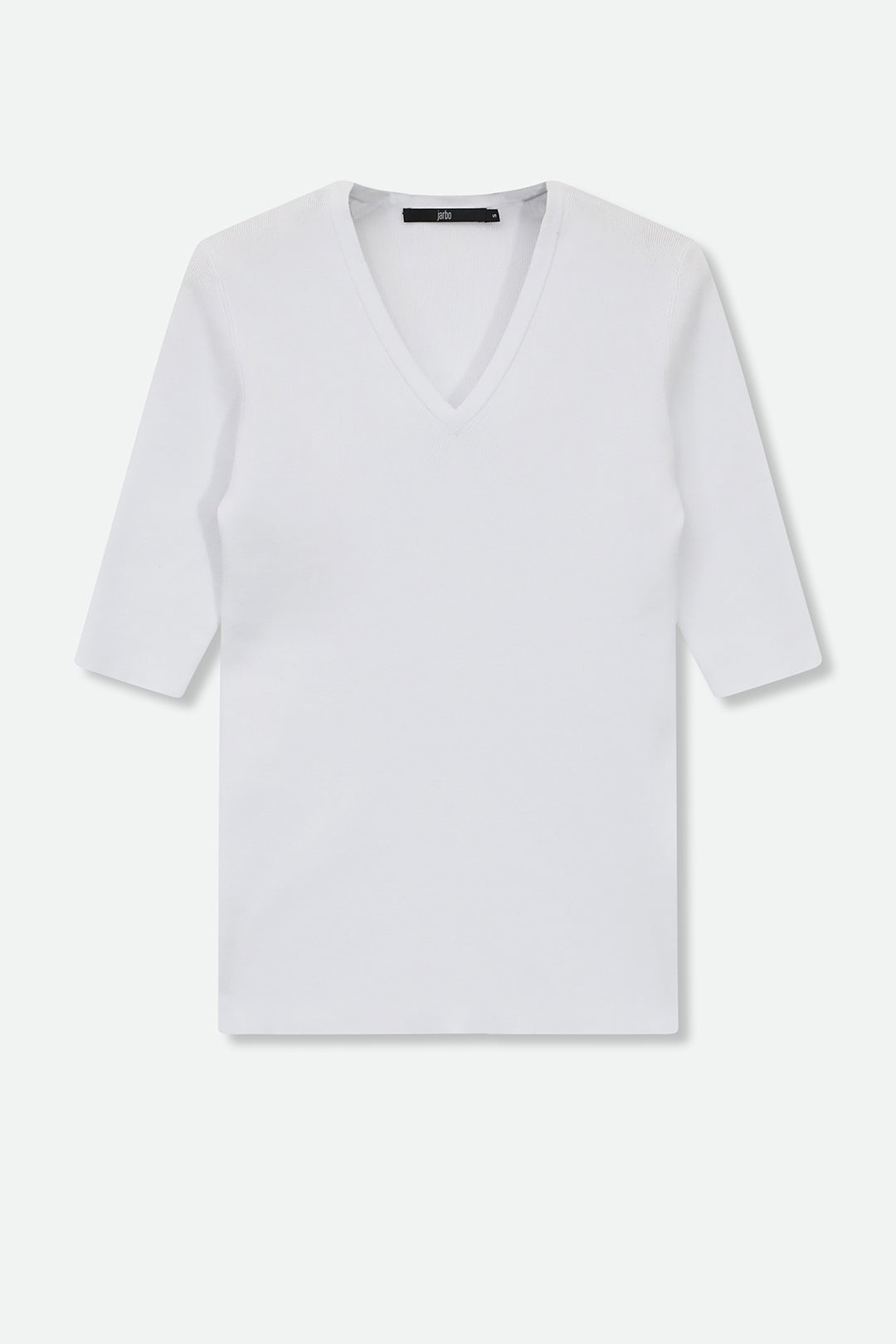 COTTON ELBOW SLEEVE V NECK