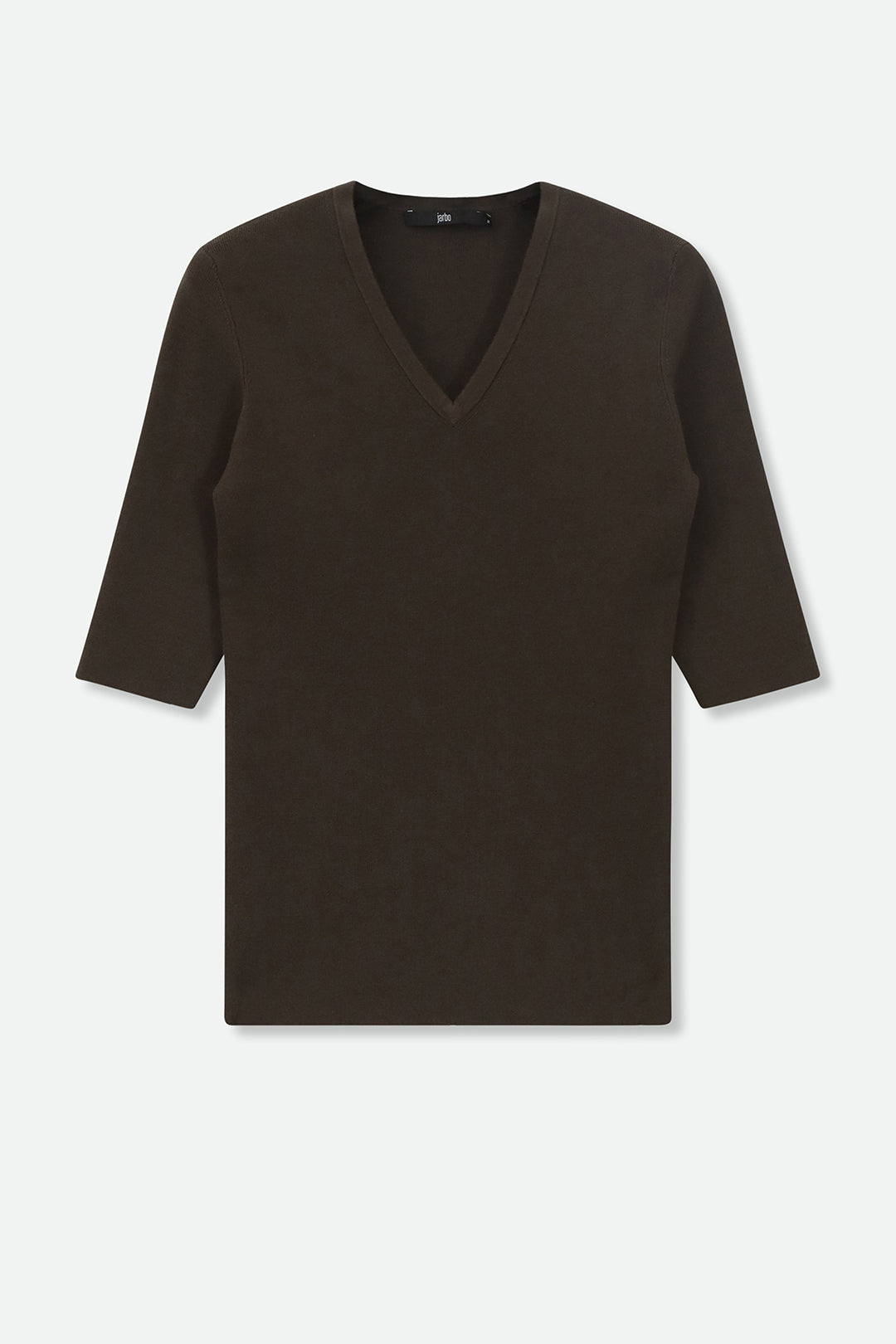 ITALIAN COTTON ELBOW SLEEVE V NECK