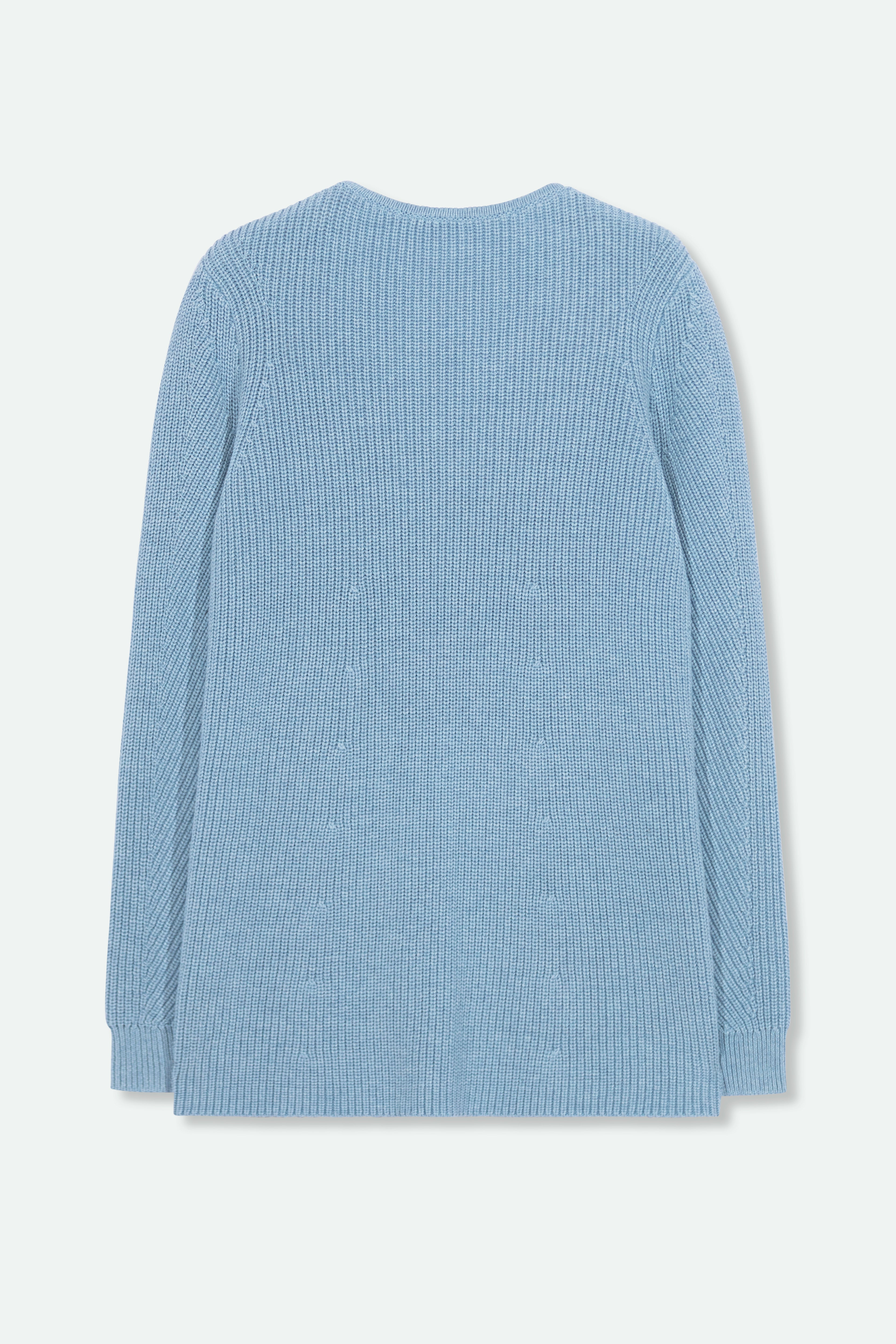 VITTORIA LONGLINE V-NECK IN ITALIAN COTTON KNIT