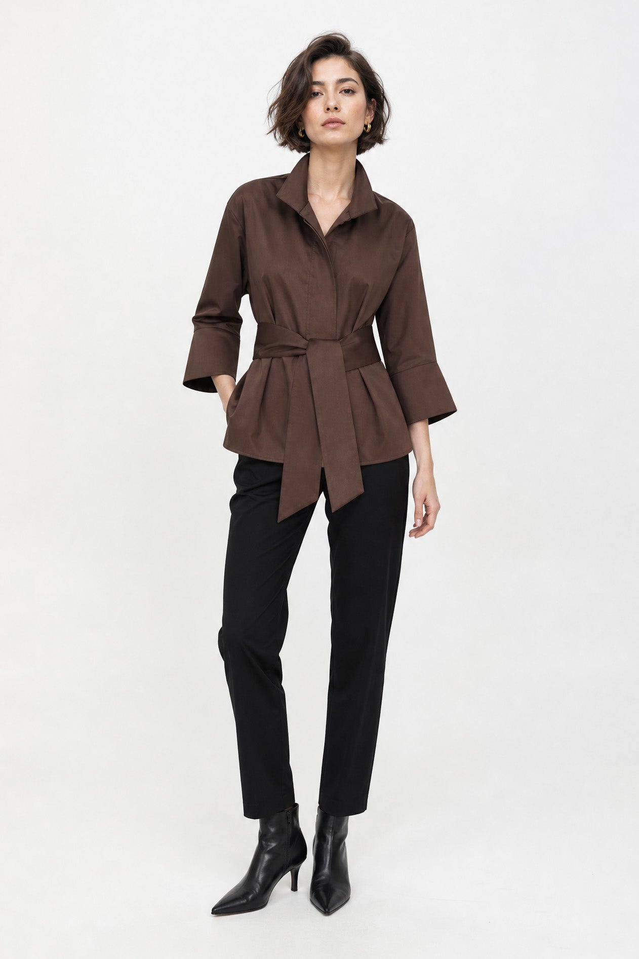 GABRIELLE SHIRT IN ITALIAN COTTON STRETCH