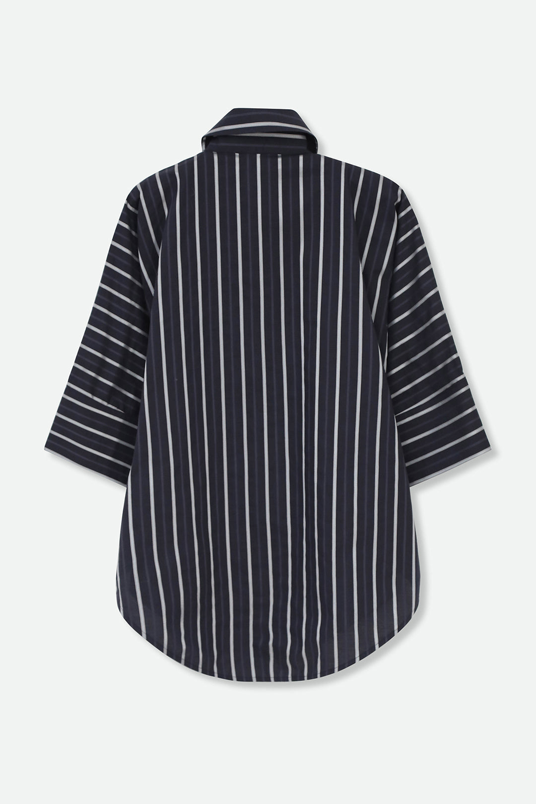 SAHANA DOLMAN SHIRT IN 100% ITALIAN COTTON BLACK STRIPE