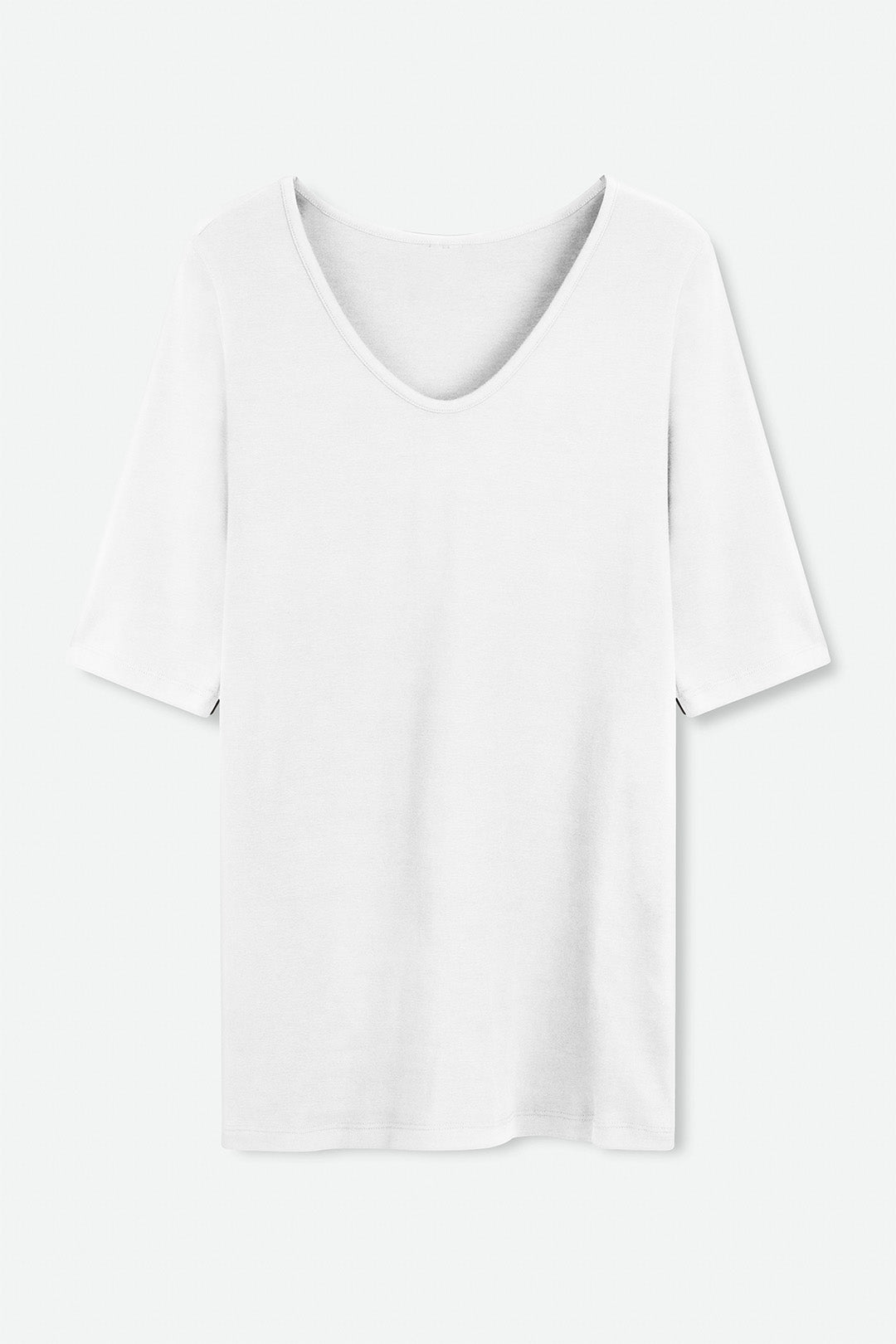 ELBOW V NECK IN PIMA COTTON STRETCH