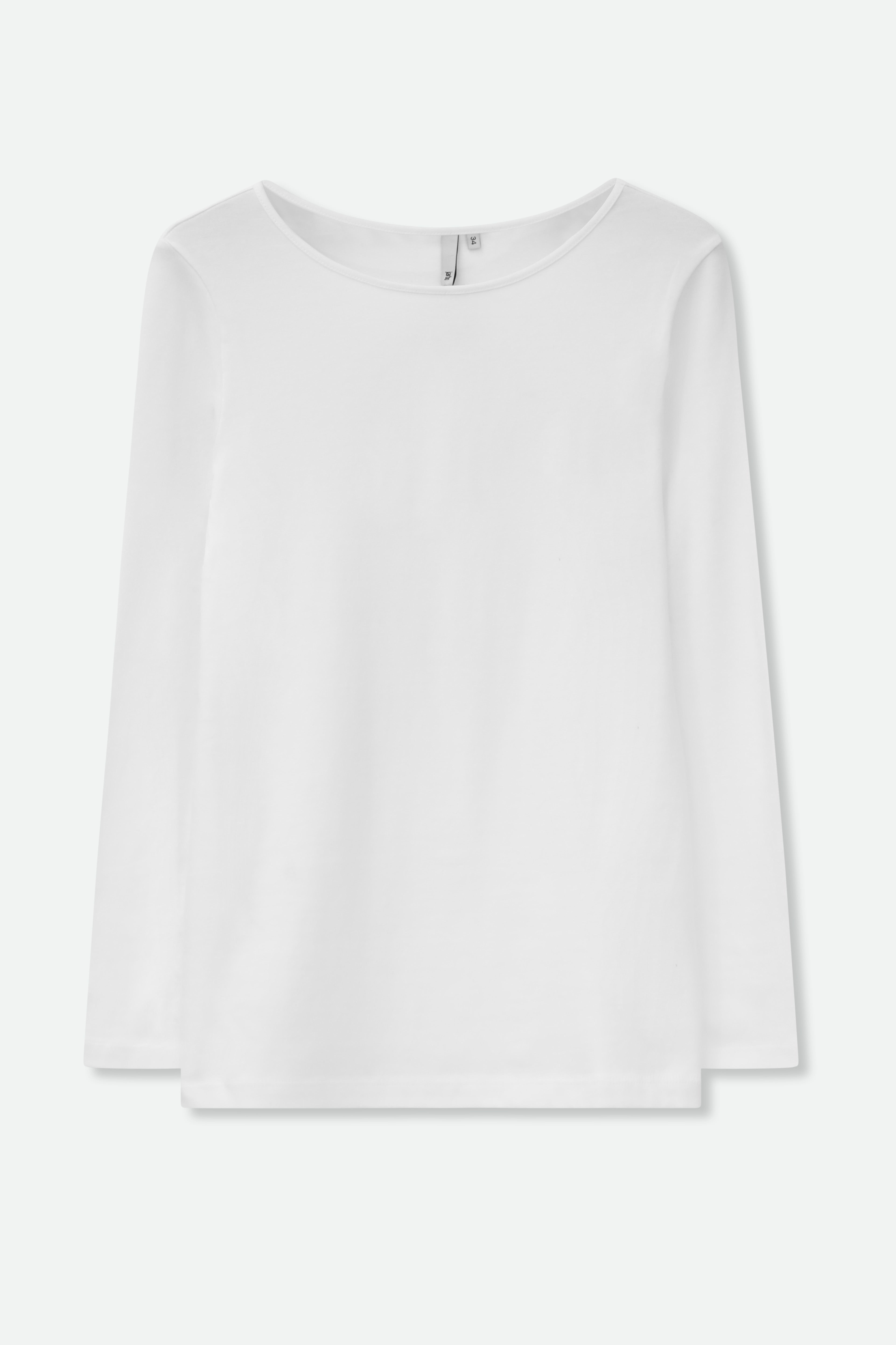 LONG SLEEVE BATEAU NECK IN PIMA COTTON STRETCH