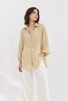 FLOWY OVERSIZED BLOUSE IN SILK COTTON
