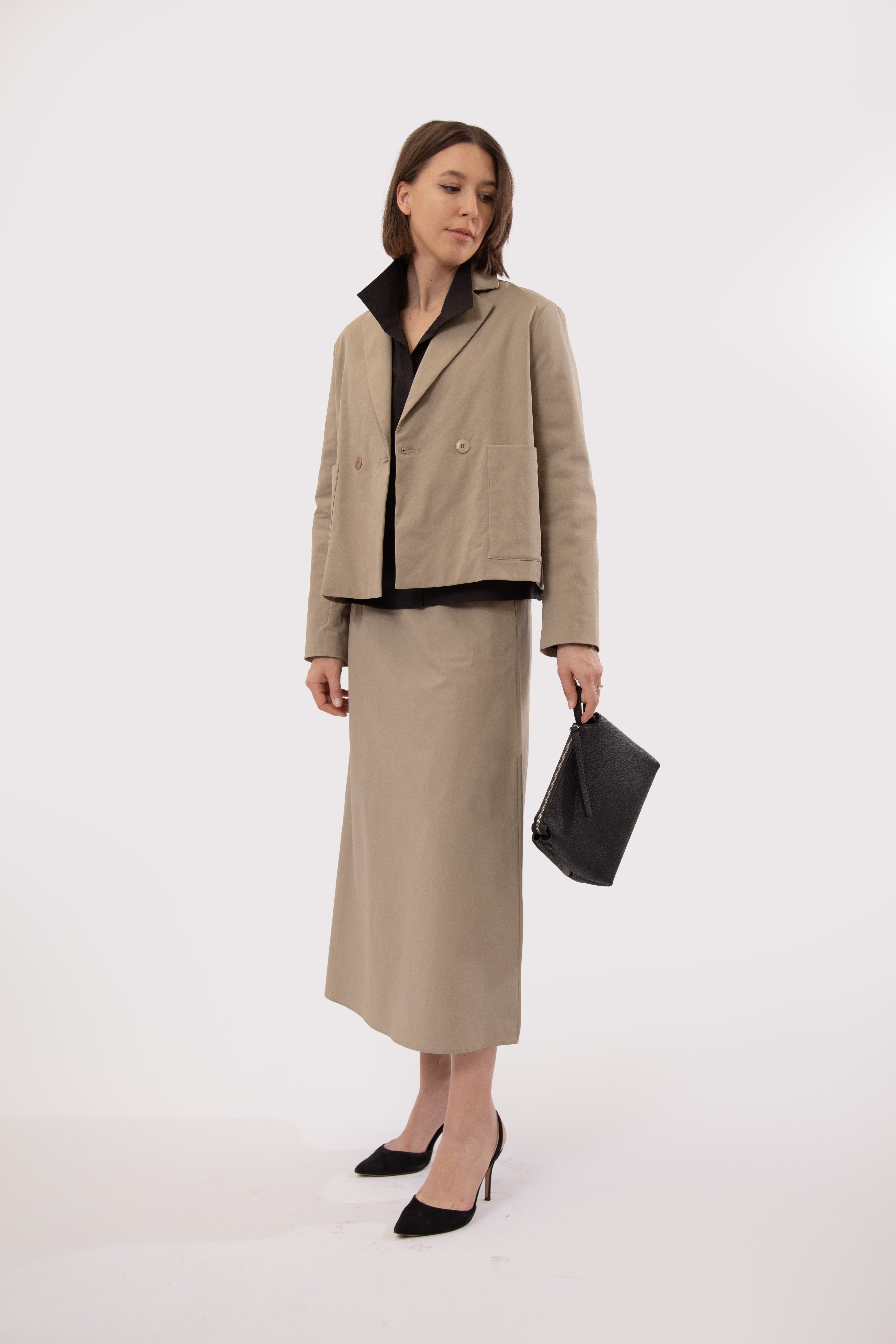 LANEY SKIRT IN ITALIAN FINE STRETCH COTTON