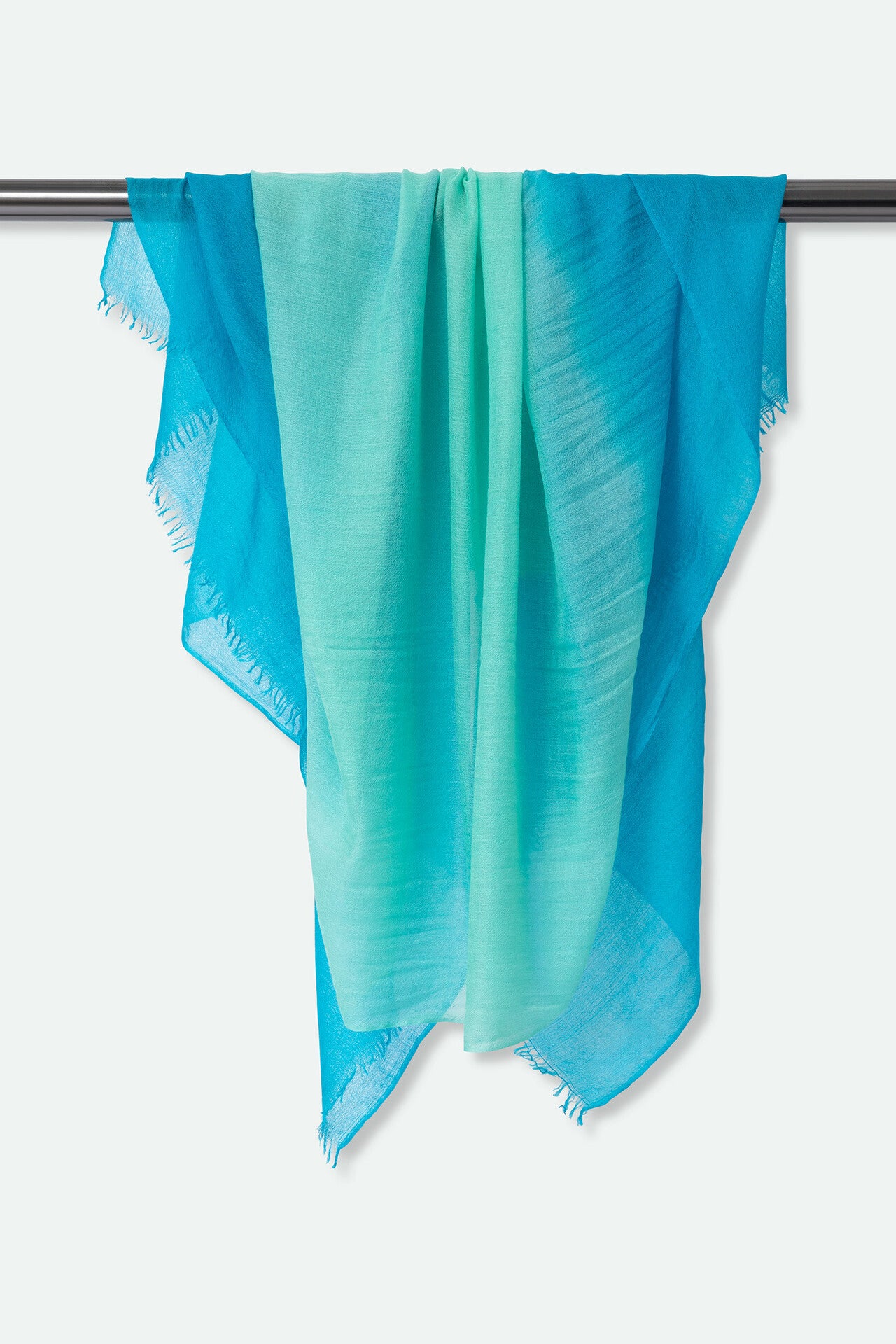TURQUOISE SHORES LIGHTWEIGHT SCARF IN HAND DYED CASHMERE