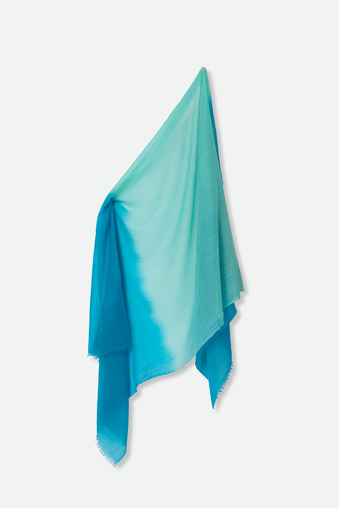 TURQUOISE SHORES LIGHTWEIGHT SCARF IN HAND DYED CASHMERE