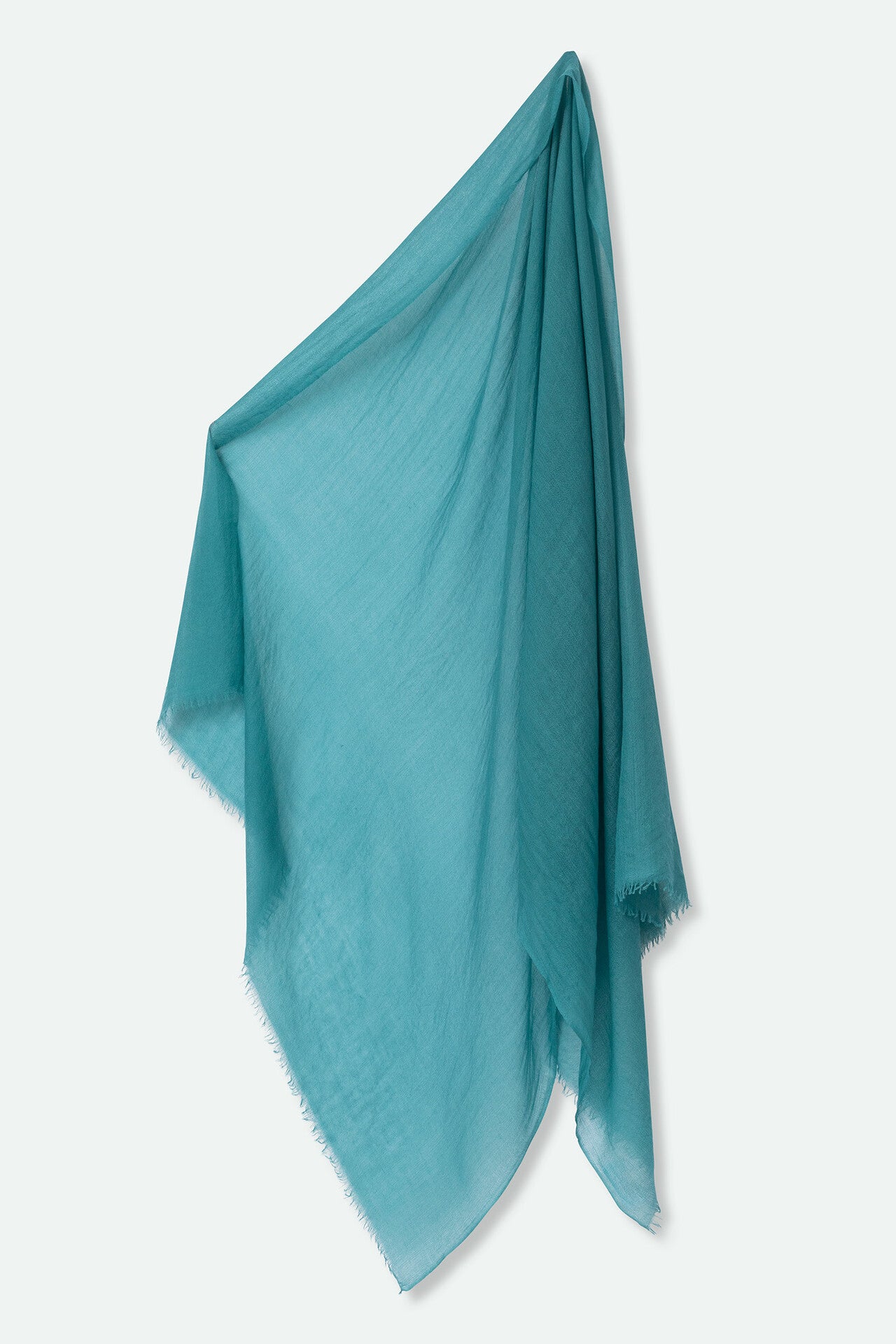 OCEAN BLUE LIGHTWEIGHT SCARF IN HAND DYED CASHMERE