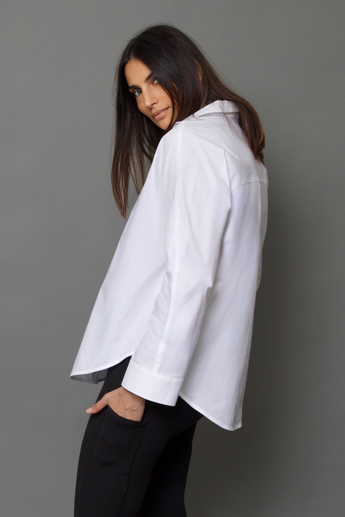 MARY DOLMAN SHIRT IN ITALIAN COTTON STRETCH