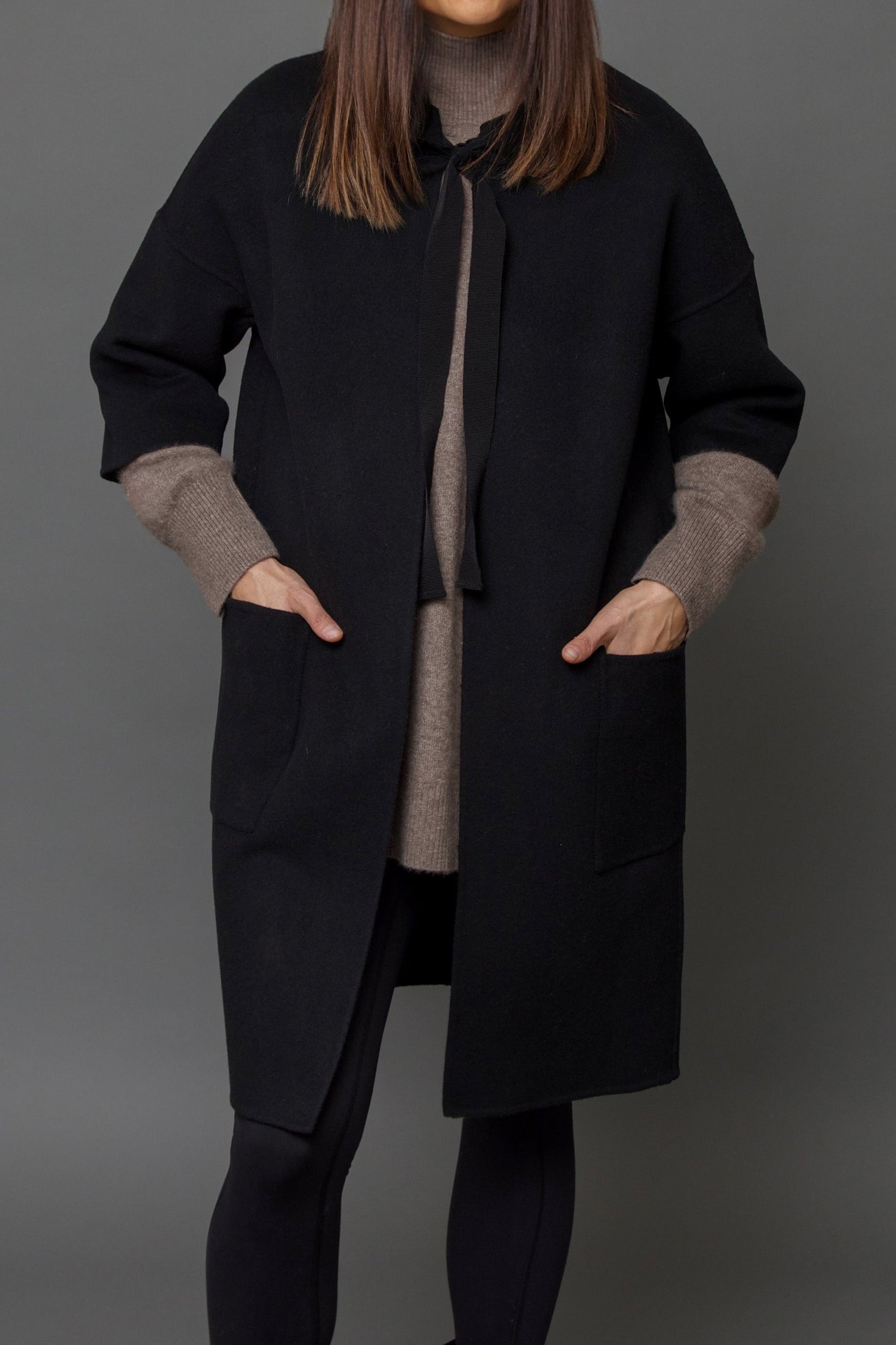 MONROE POCKET LONG COAT IN DOUBLE FACE WOOL