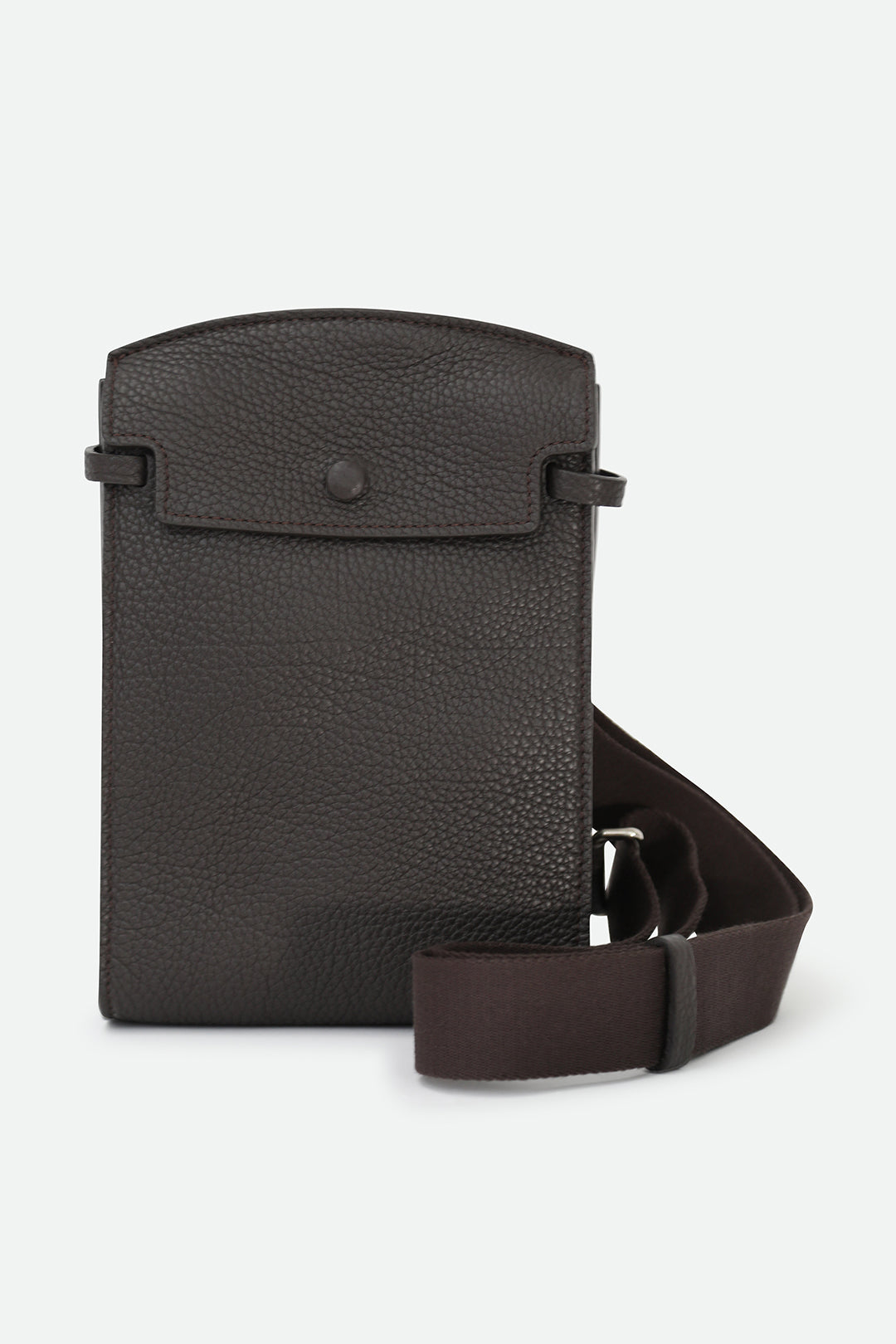 MONZA ITALIAN LEATHER CROSSBODY IN DARK CHOCOLATE BROWN