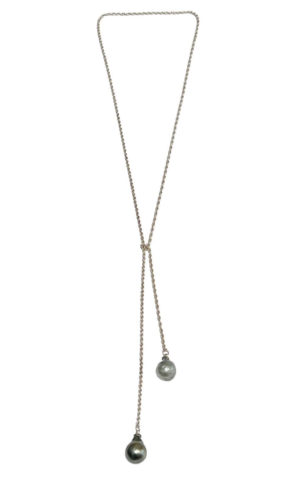 STERLING SILVER TAHITIAN PEARL NEGLIGE NECKLACE