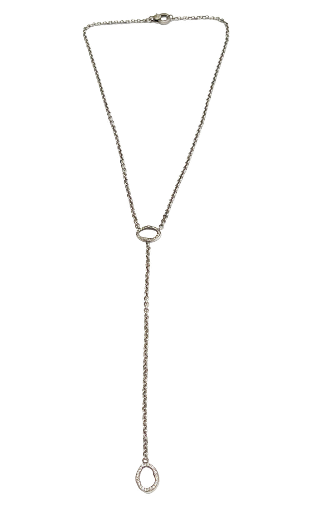 STERLING SILVER DIAMOND LARIAT NECKLACE