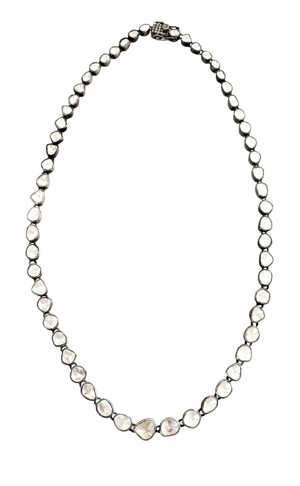 N-03 STERLING SILVER RIVIERE DIAMOND NECKLACE