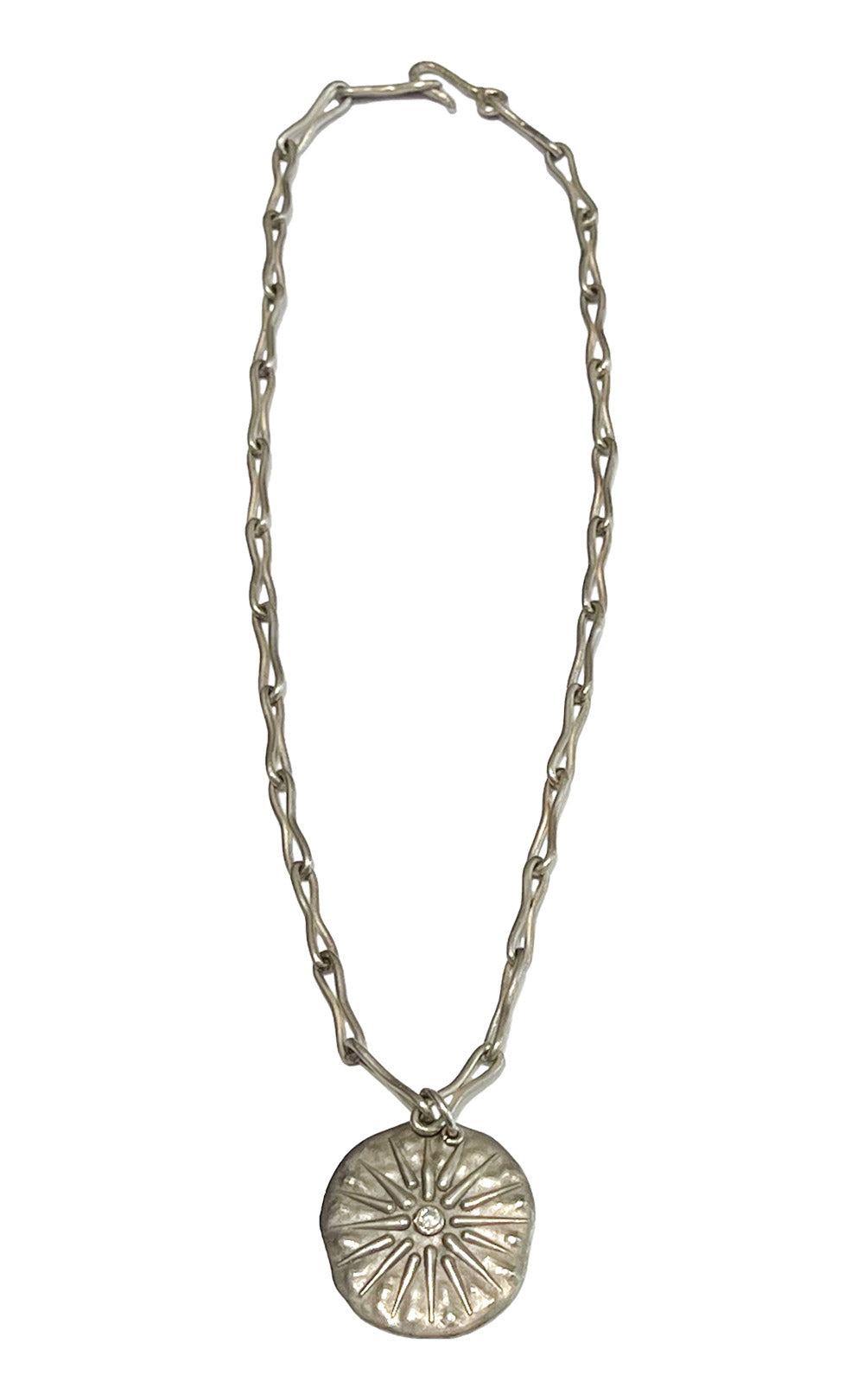 STERLING SILVER DIAMOND STAR PENDANT NECKLACE